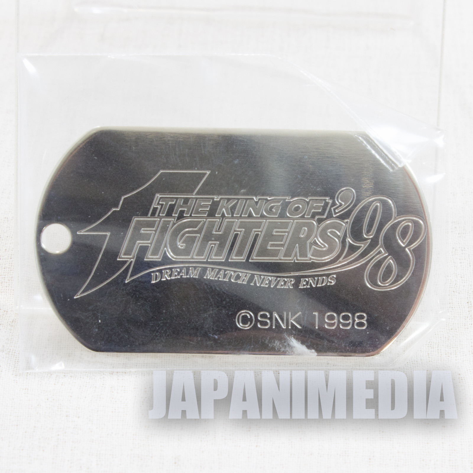 King of Fighters '98 Athena Asamiya Metal Pins w/KOF Plate Keychain & Can Case