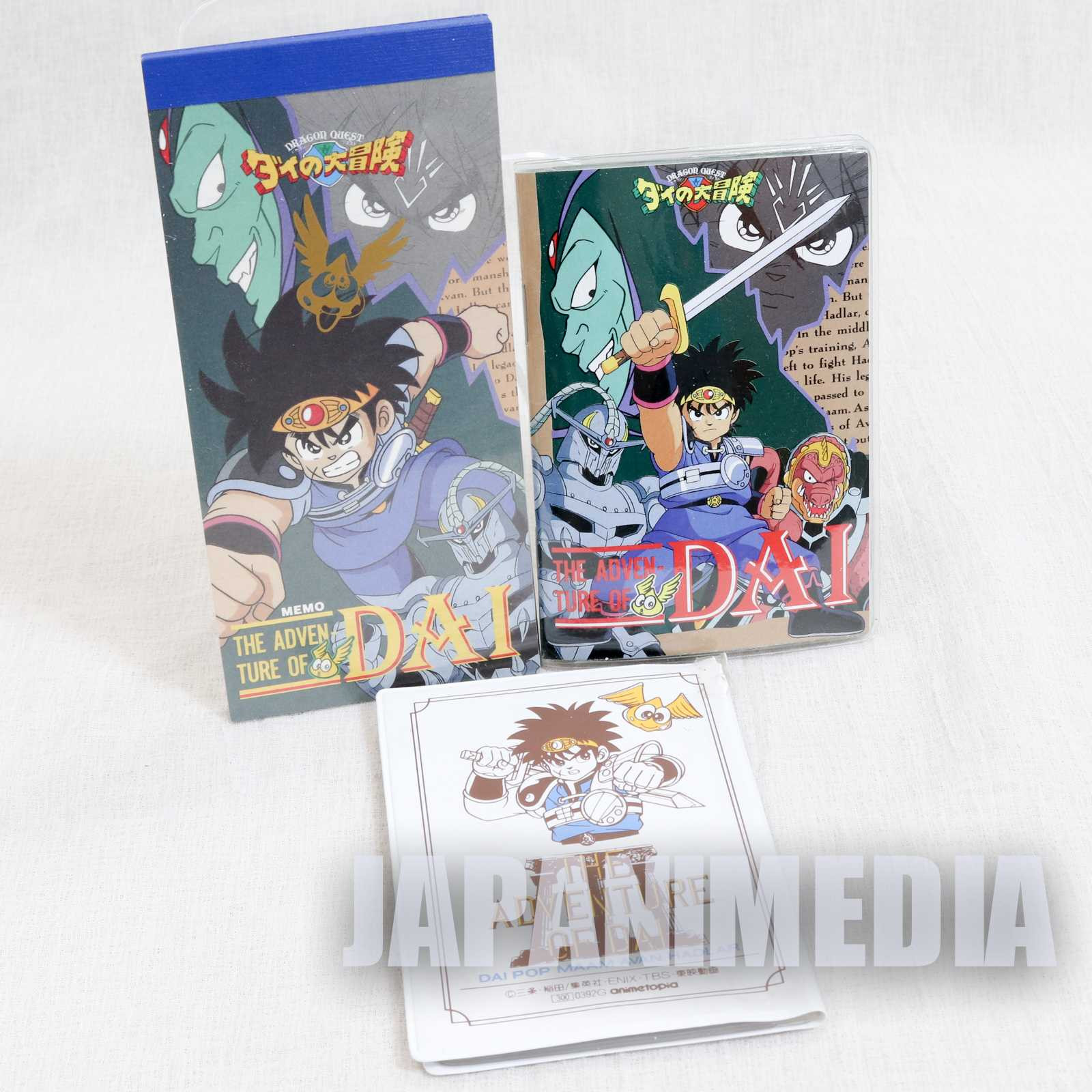 Dragon Quest: The Adventure of Dai Goods Set [Mini Memo pad | Mini Notebook | Card case] JAPAN ANIME MANGA Japanimedia Store FRONT