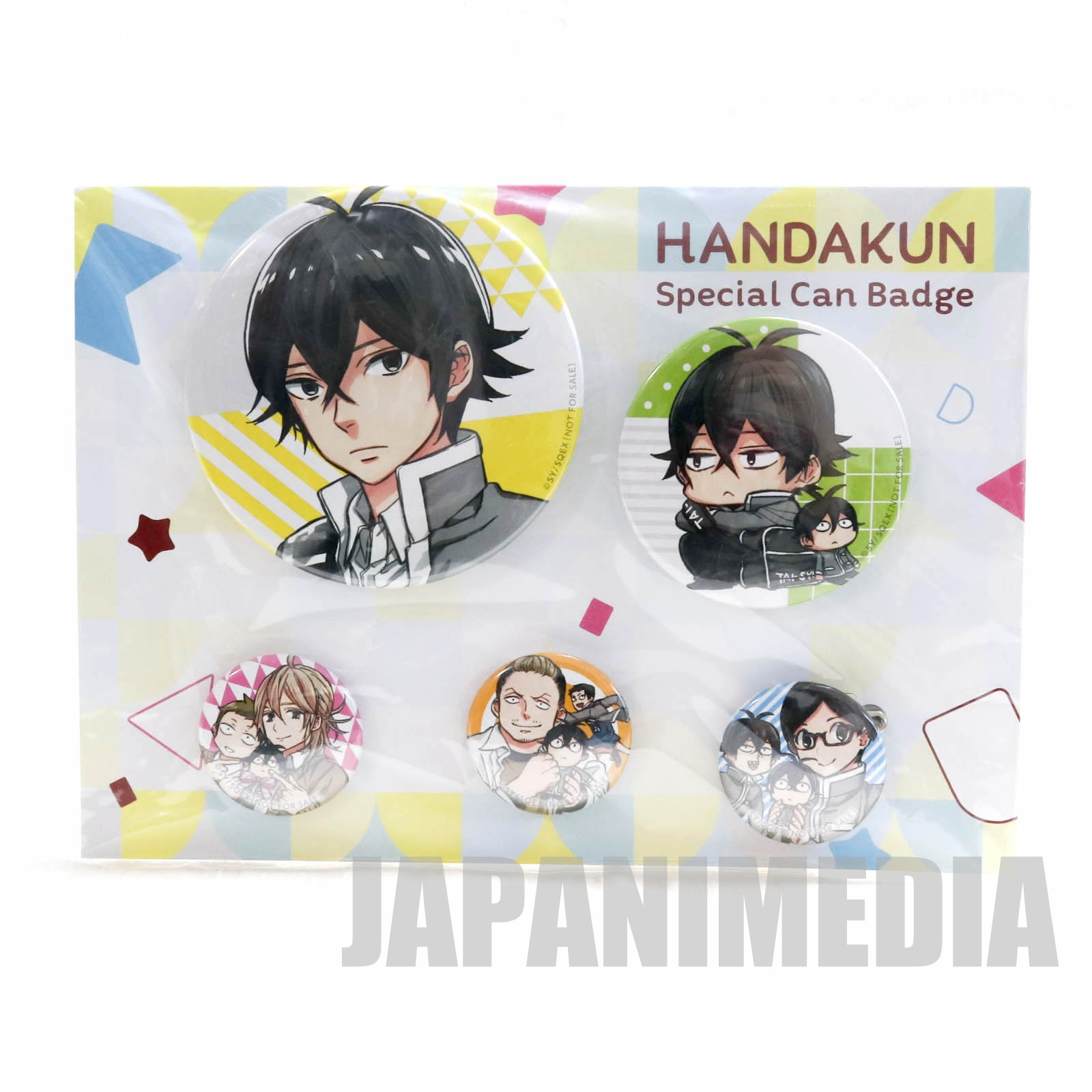 Handa-kun Special Button badge 5pc Set [Handa | Aizawa | Reo | Tsutsui | Kondo] Square Enix JAPAN