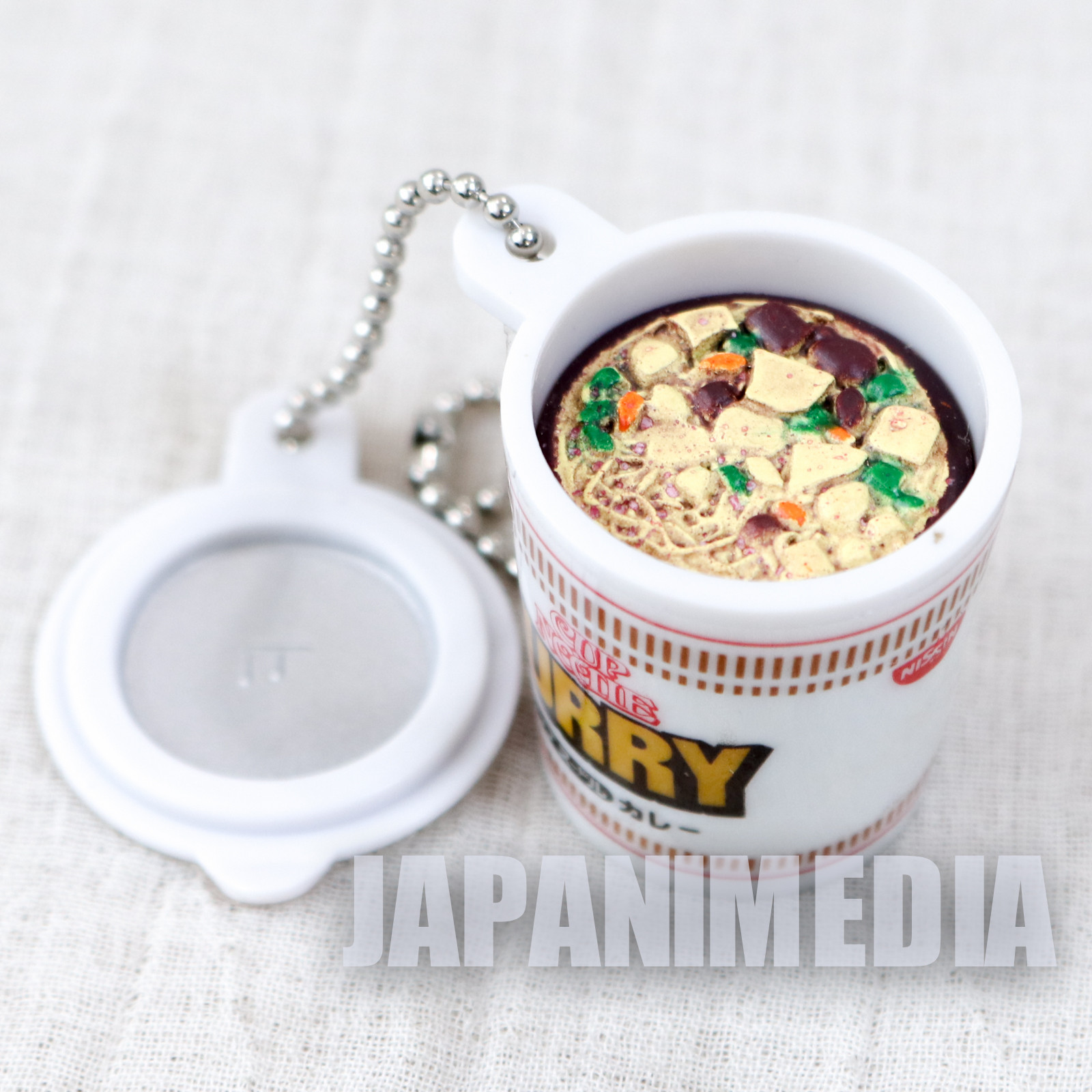 Nissin Cup Noodle Curry Miniature Mascot Figure Ballchain JAPAN