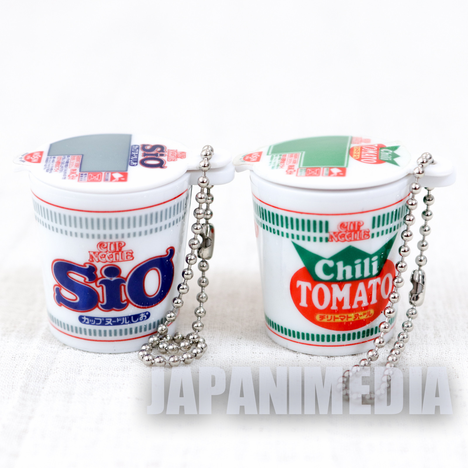 Nissin Cup Noodle Sio & Tomato Miniature Mascot Figure Ballchain JAPAN