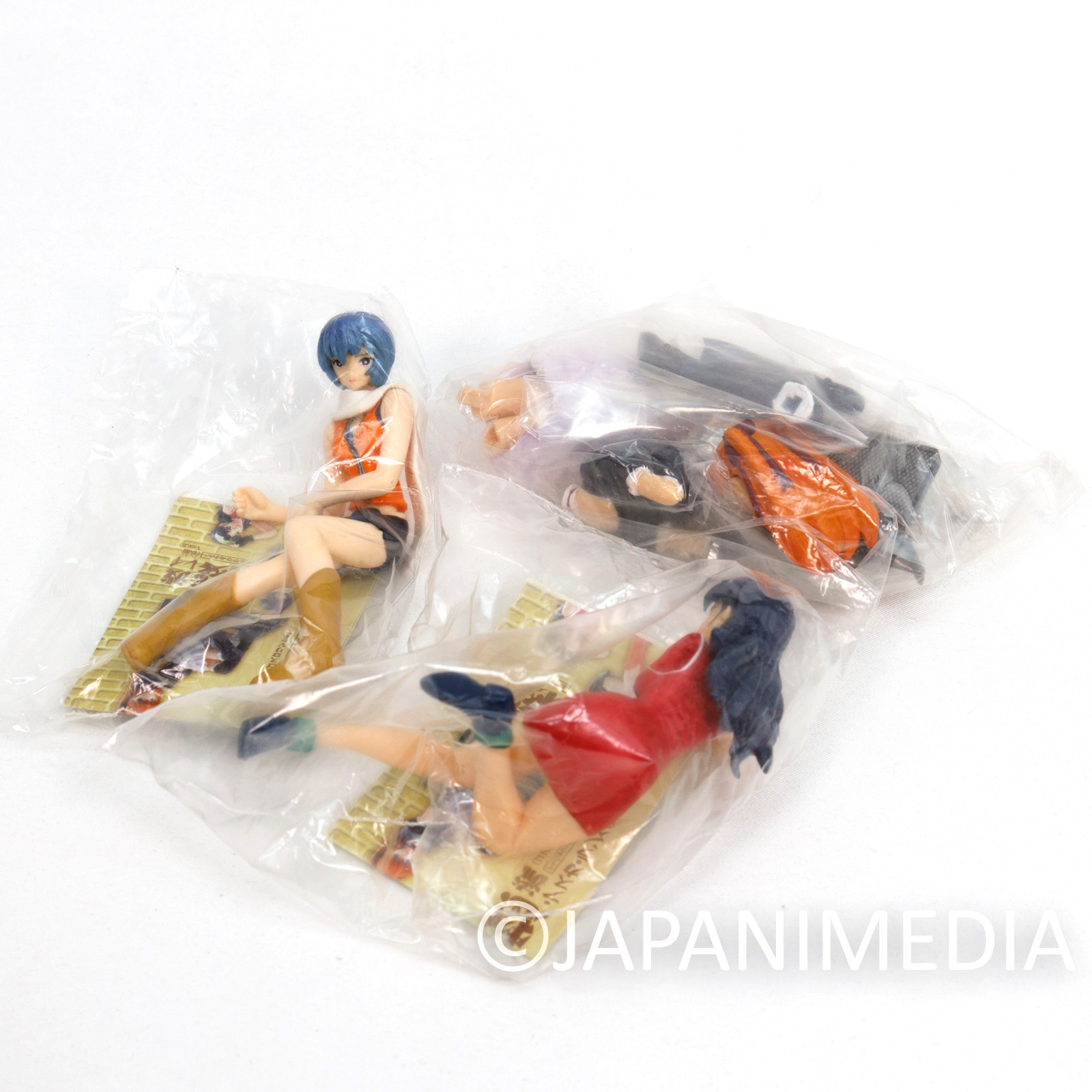 Evangelion Yoshiyuki Sadamoto Collection Mini Figure 3pc Set [Rei / Asuka / Misato] Sitting ver. JAPAN ANIME