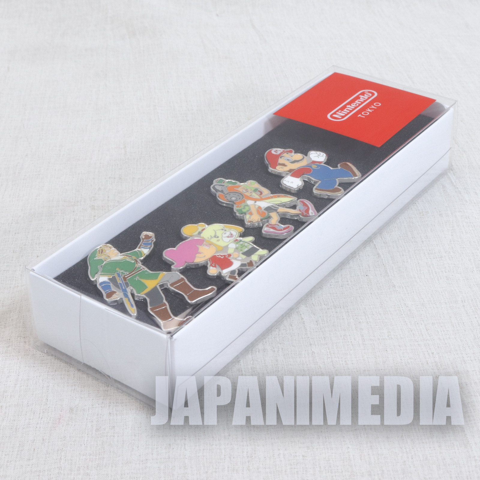 Nintendo Tokyo Pins 4pc Set Mario Splatoon Animal Crossing Legend of Zelda JAPAN