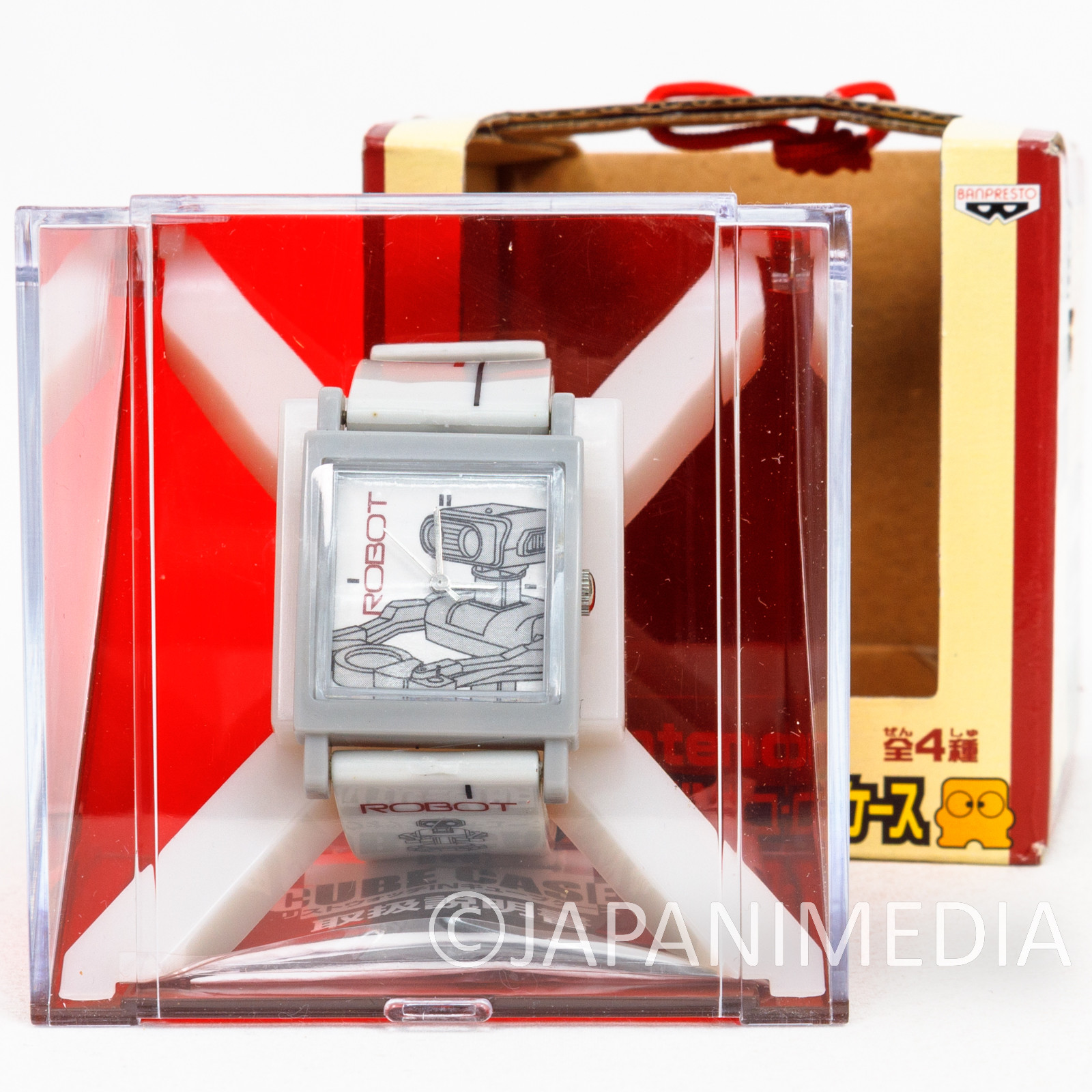 RARE Nintendo Wrist watch In Cube Case Famicom Robot Banpresto JAPAN GAME NES