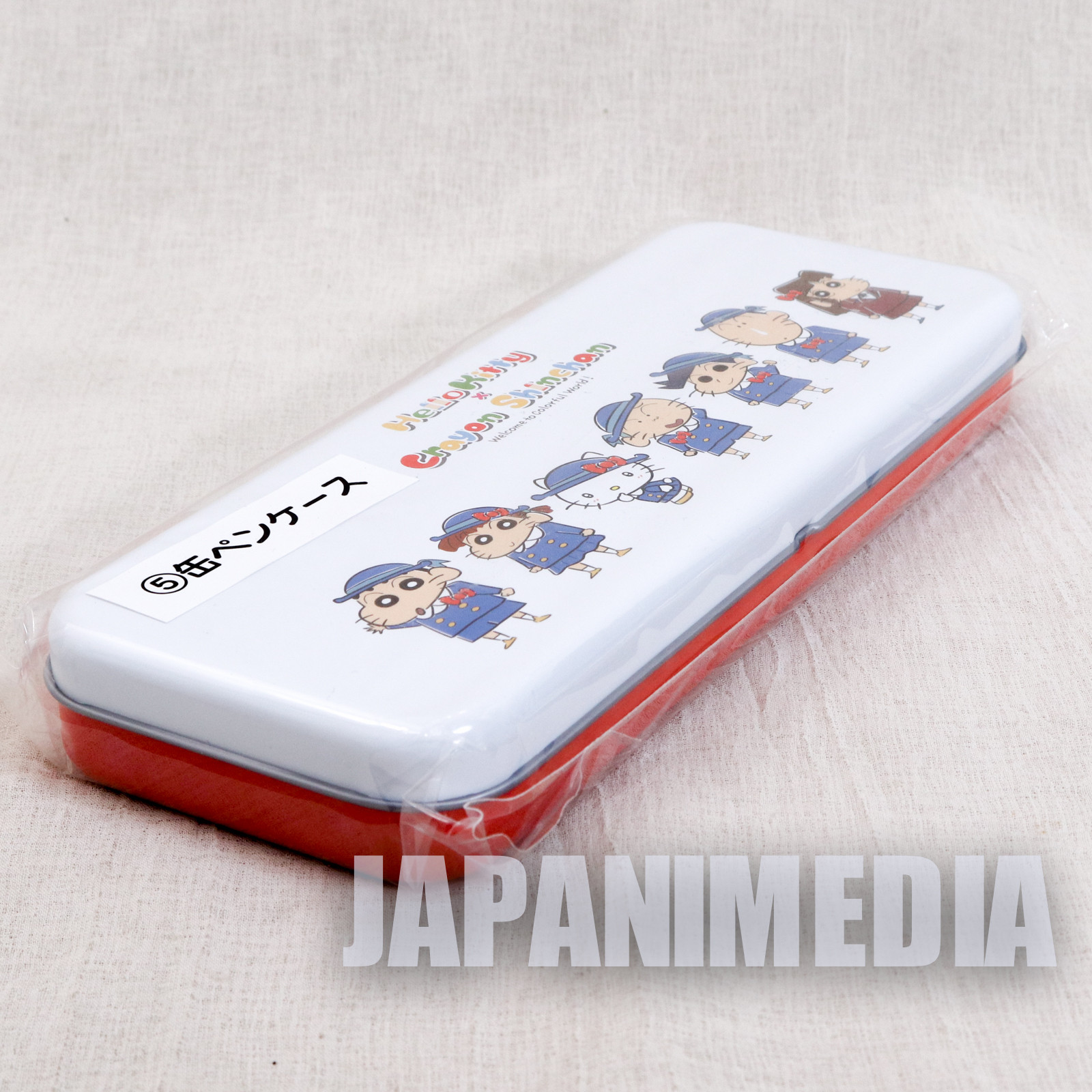 Crayon Shin-chan x Hello Kitty Can Pen Case Sanrio Smile JAPAN