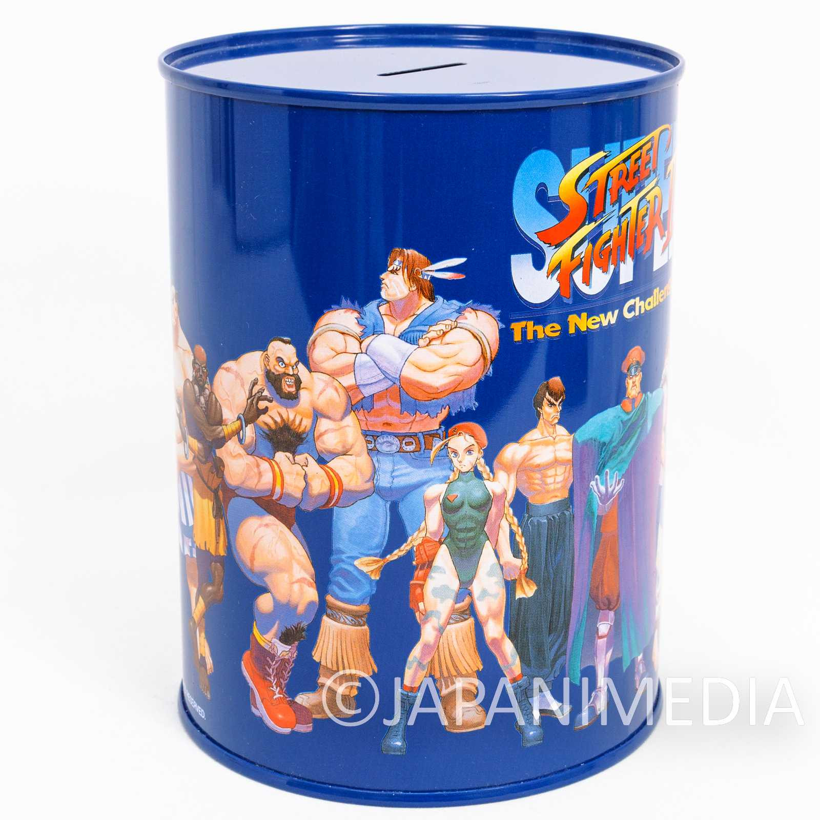 Retro RARE! Street Fighter 2 Tin Can Case Coin Bank Capcom JAPAN GAME Japanimedia Store