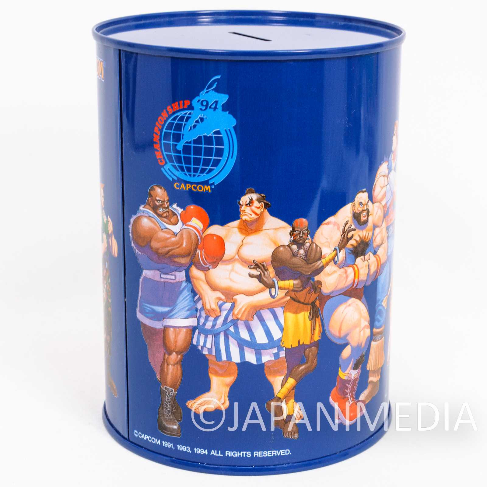 Retro RARE! Street Fighter 2 Tin Can Case Coin Bank Capcom JAPAN GAME Japanimedia Store