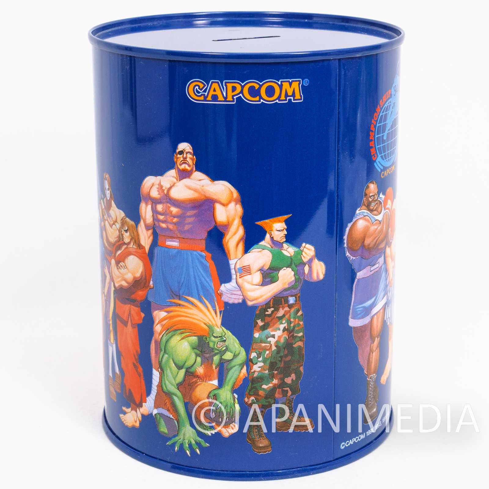 Retro RARE! Street Fighter 2 Tin Can Case Coin Bank Capcom JAPAN GAME Japanimedia Store