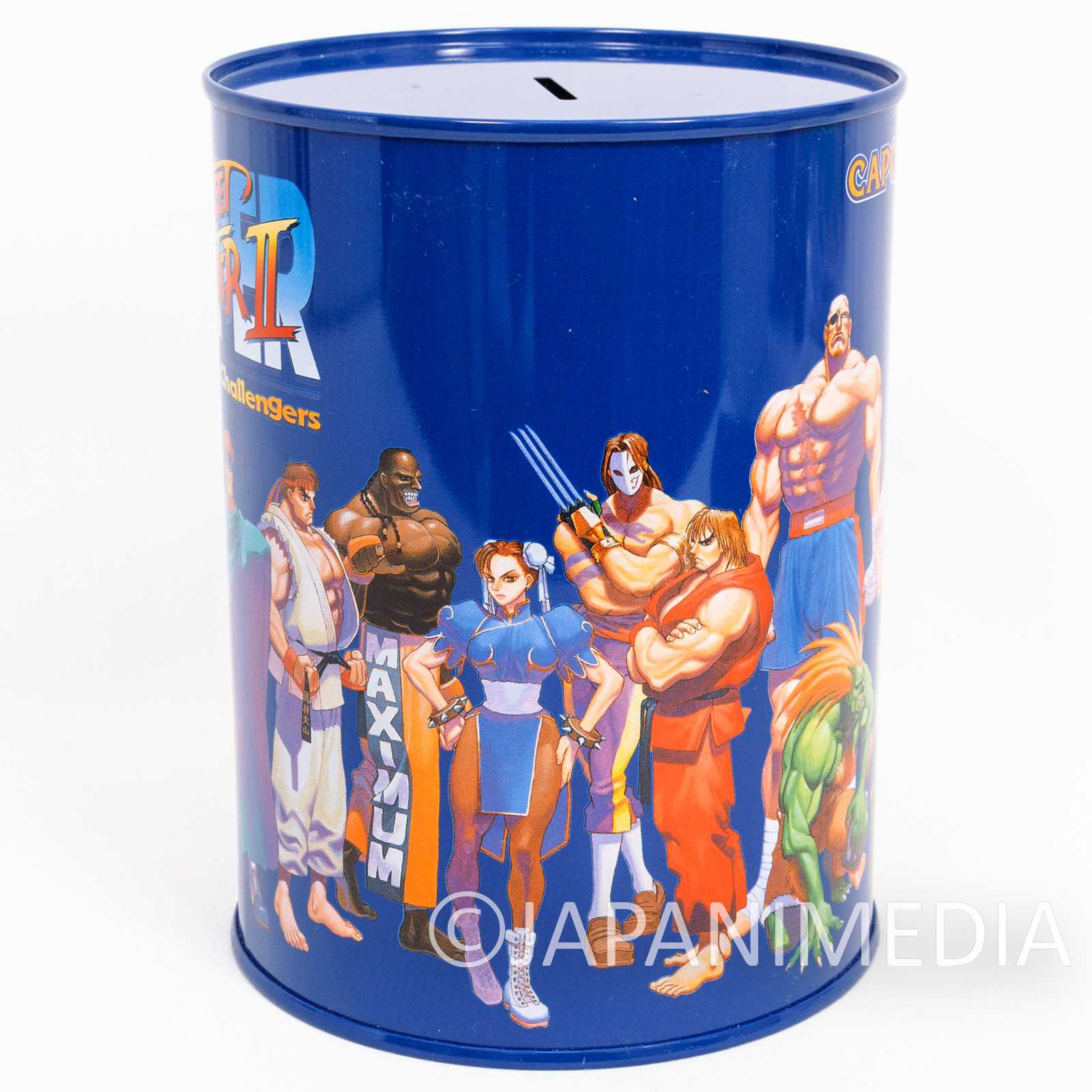 Retro RARE! Street Fighter 2 Tin Can Case Coin Bank Capcom JAPAN GAME Japanimedia Store