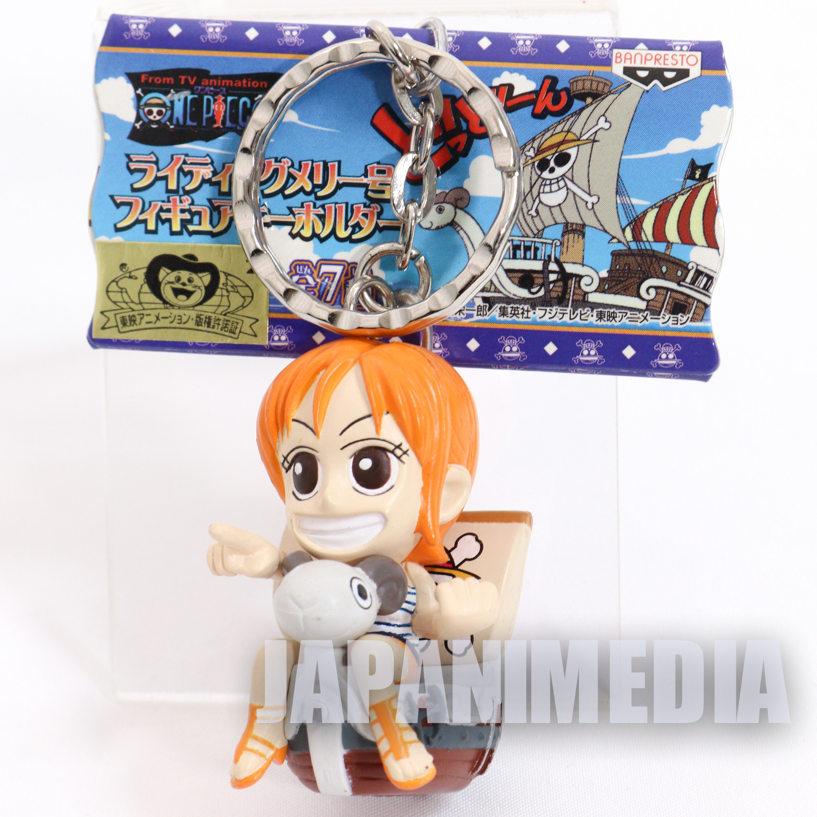 One Piece Nami Riding Going Merry Ship Figure Keychain JAPAN ANIME