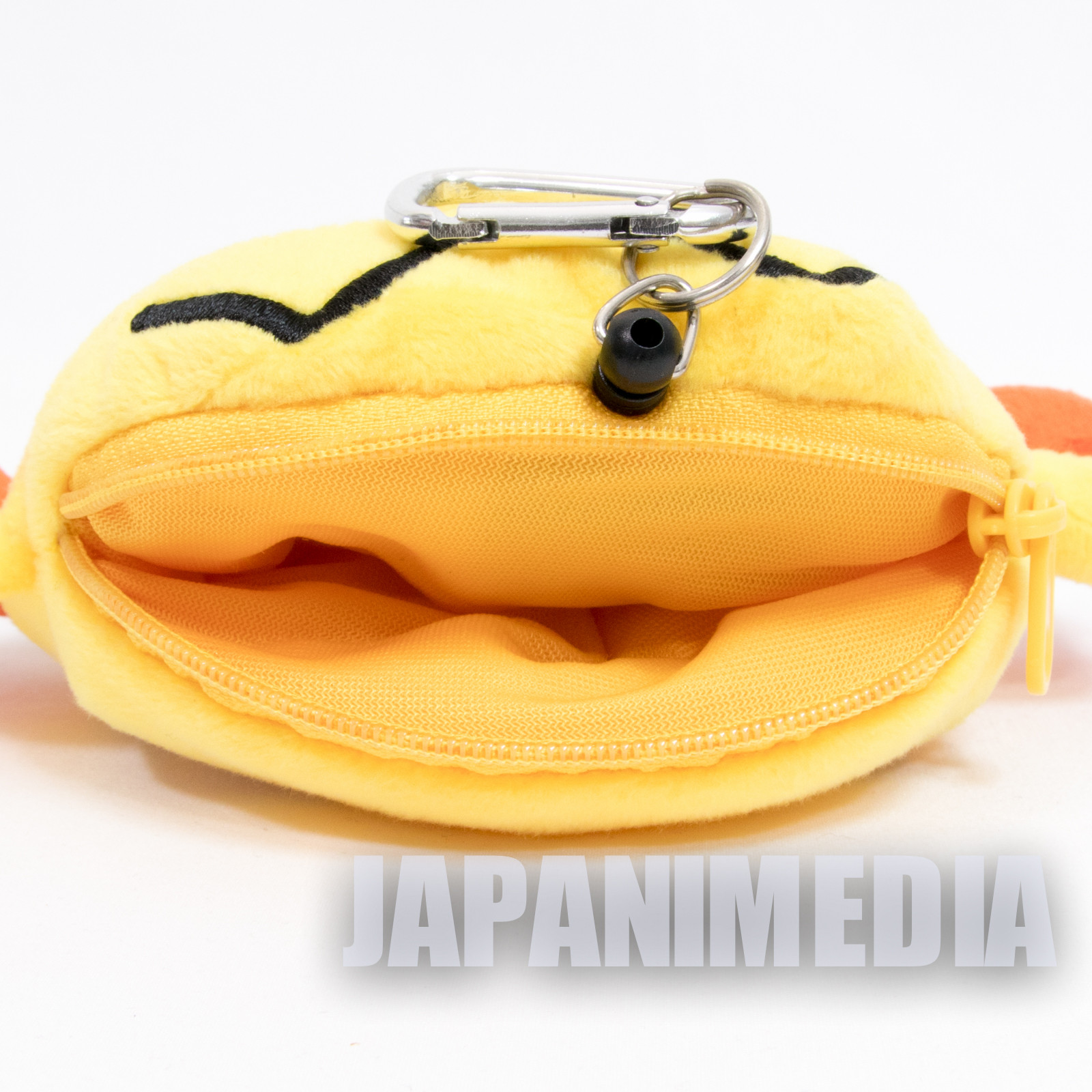 Pac-man Plush Doll Pouch Case w/Carabiner Pac World Namco JAPAN