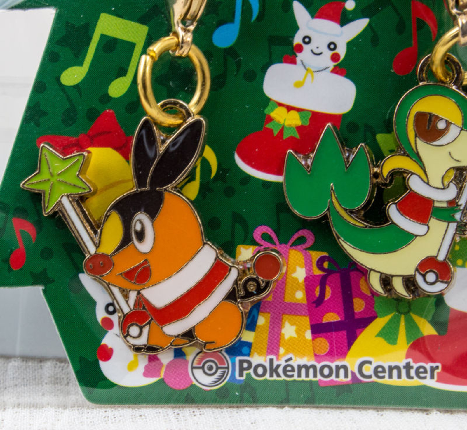 RARE!! Pokemon Metal Charm 4pc Set Christmas Tree 2010 Pikachu Pokemon Center JAPAN ANIME MANGA