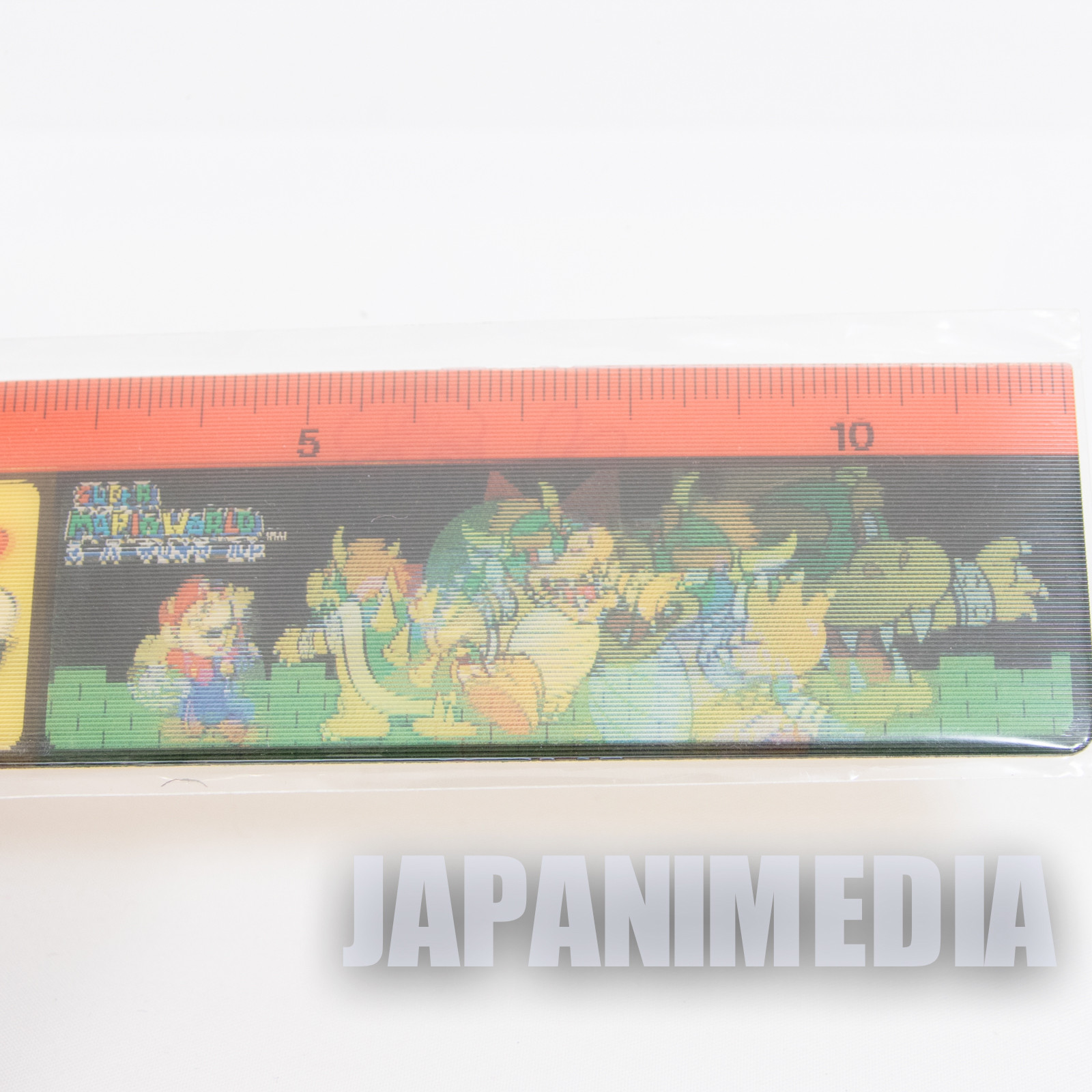 Retro RARE Super Mario World ruler 12cm [Mario & Bowser] JAPAN GAME
