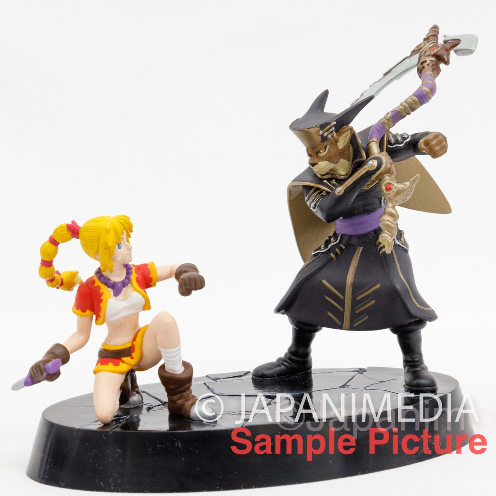 RARE! Chrono Cross Kid vs Lynx Yamaneko Diorama Figure JAPAN GAME