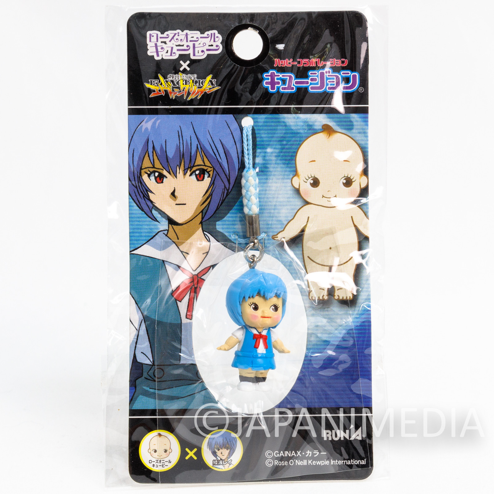 Evangelion Rei Ayanami School Rose O'neill Kewpie Kewsion Figure Strap JAPAN ANIME