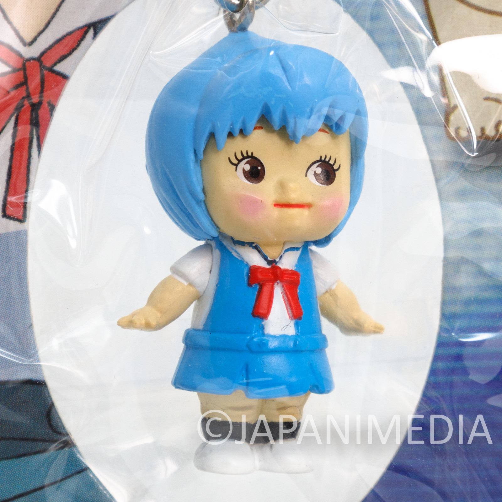 Evangelion Rei Ayanami School Rose O'neill Kewpie Kewsion Figure Strap JAPAN ANIME