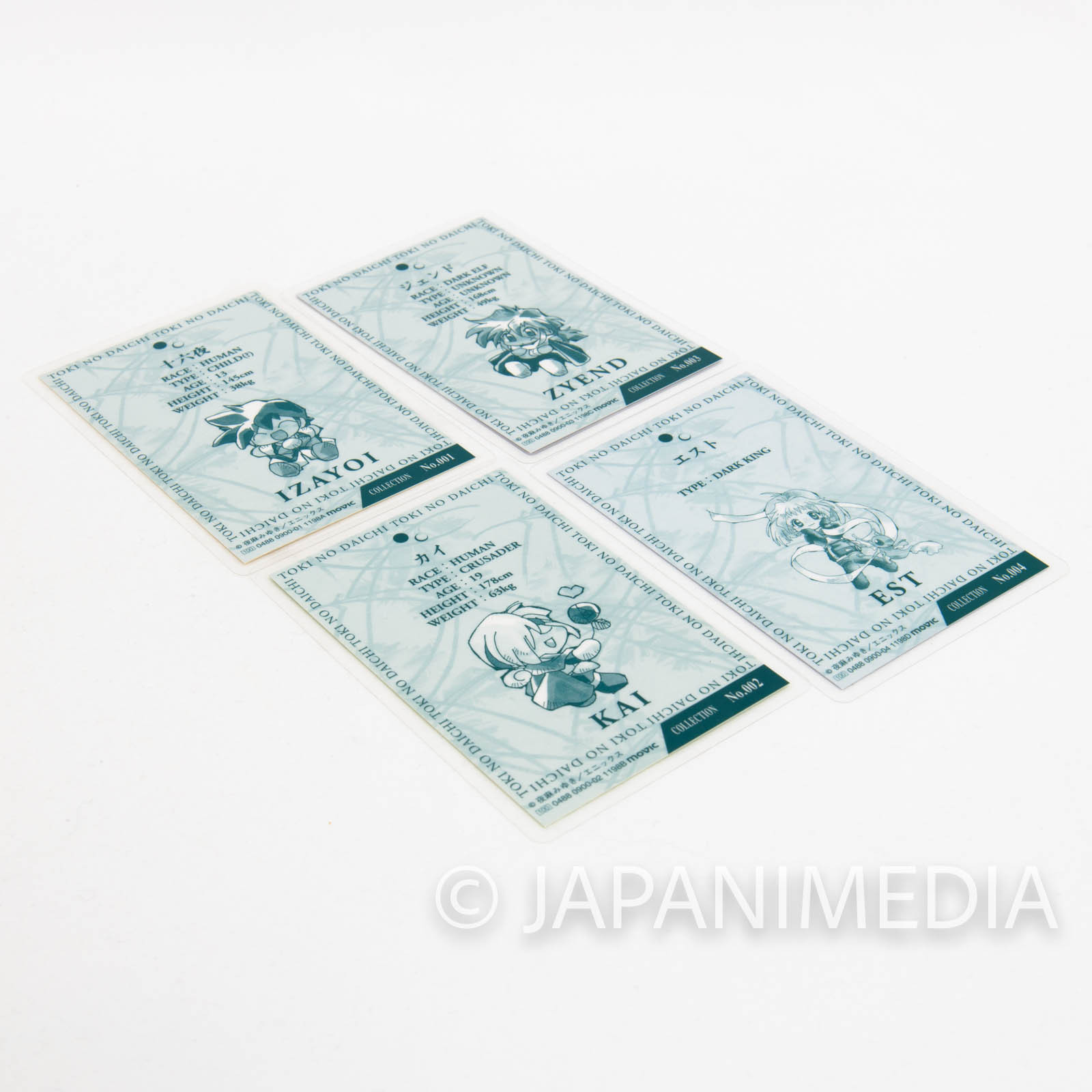 Toki no Daichi Laminate Card 4pc set [Izayoi | Zyend | Kai | EST] Miyuki Yama JAPAN MANGA