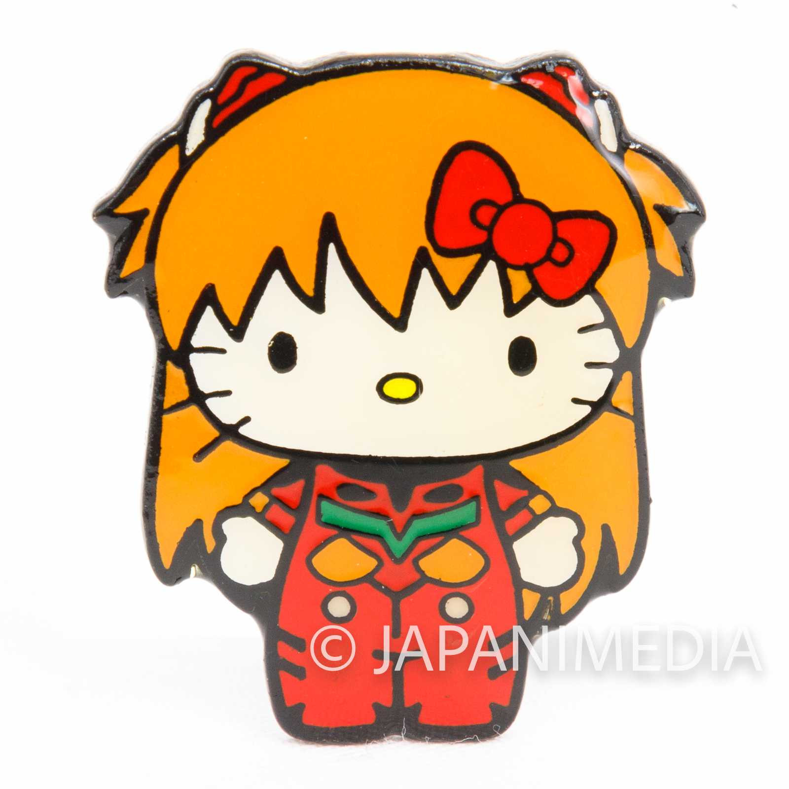Evangelion Asuka Langley Rei Ayanami x Hello Kitty Metal Pins Set Japanimedia Store