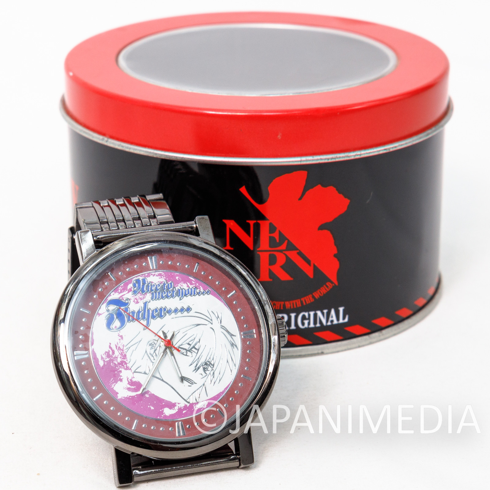 Evangelion Kaworu Nagisa Wrist Watch in Tin Can Box SEGA