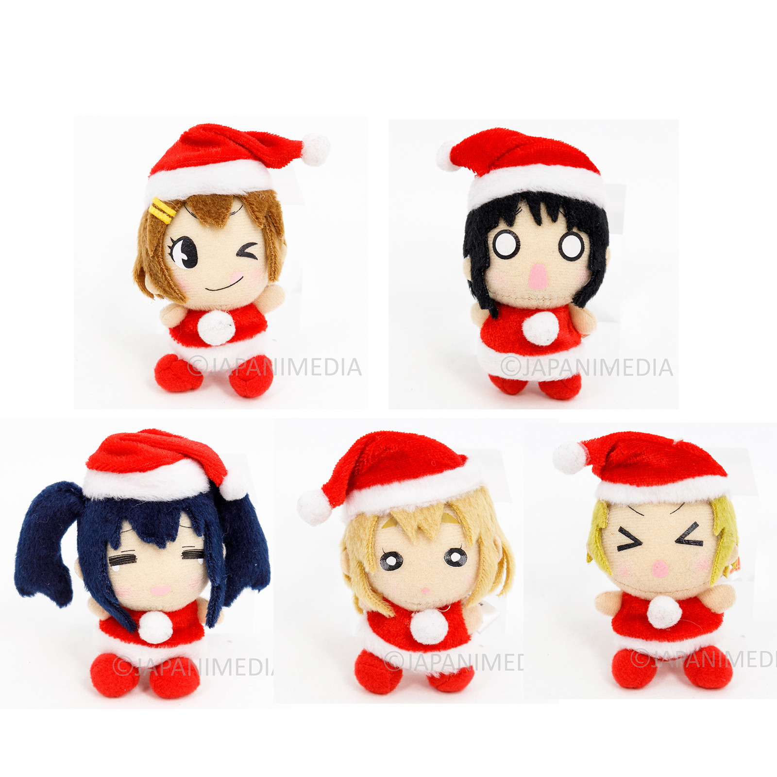 K-ON Mini Plush Doll Christmas ver. 5pc Set Yui Mio Ritus Tsumugi