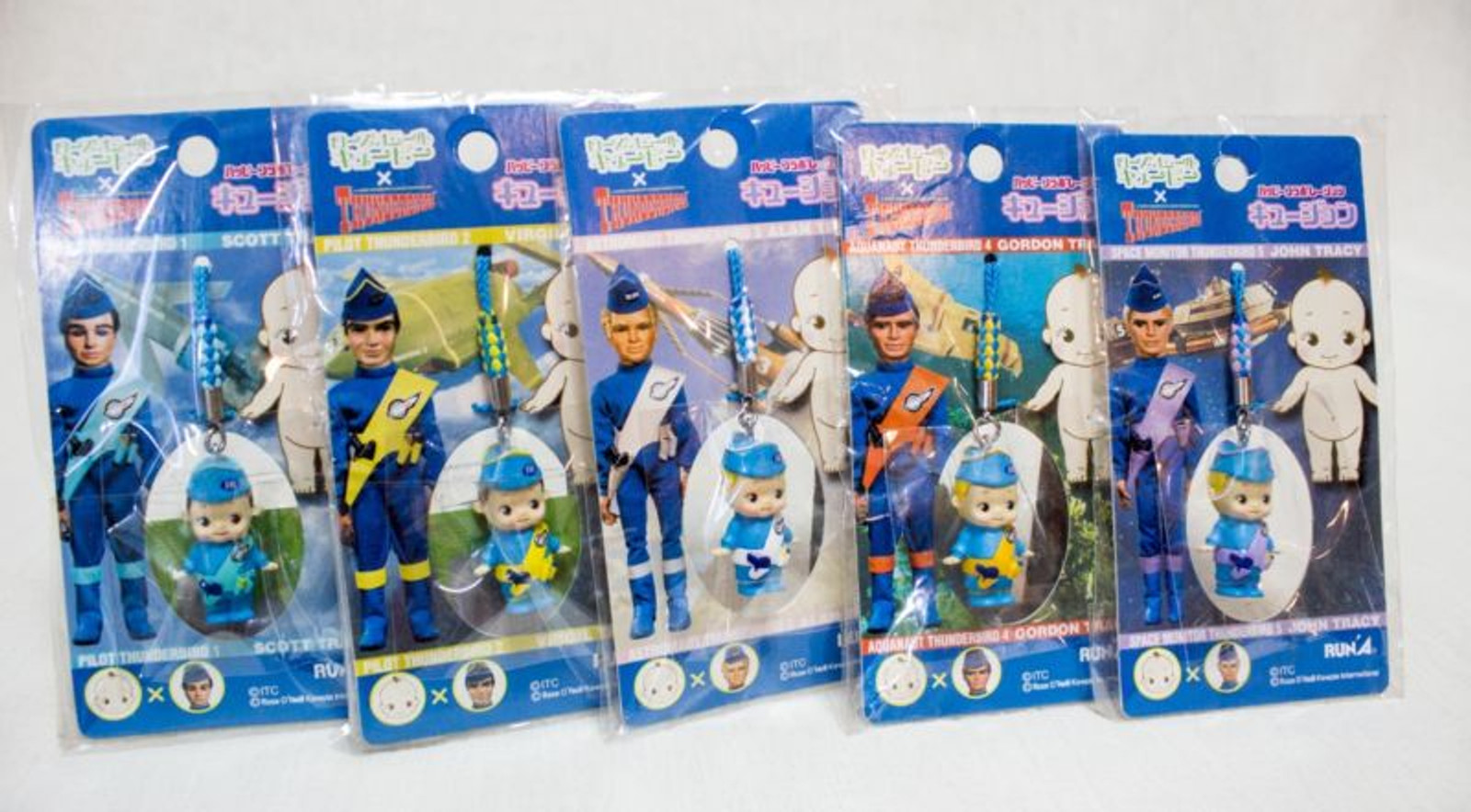 Set of 5 Thunderbirds Rose O'neill Kewpie Kewsion Figure Strap JAPAN ANIME