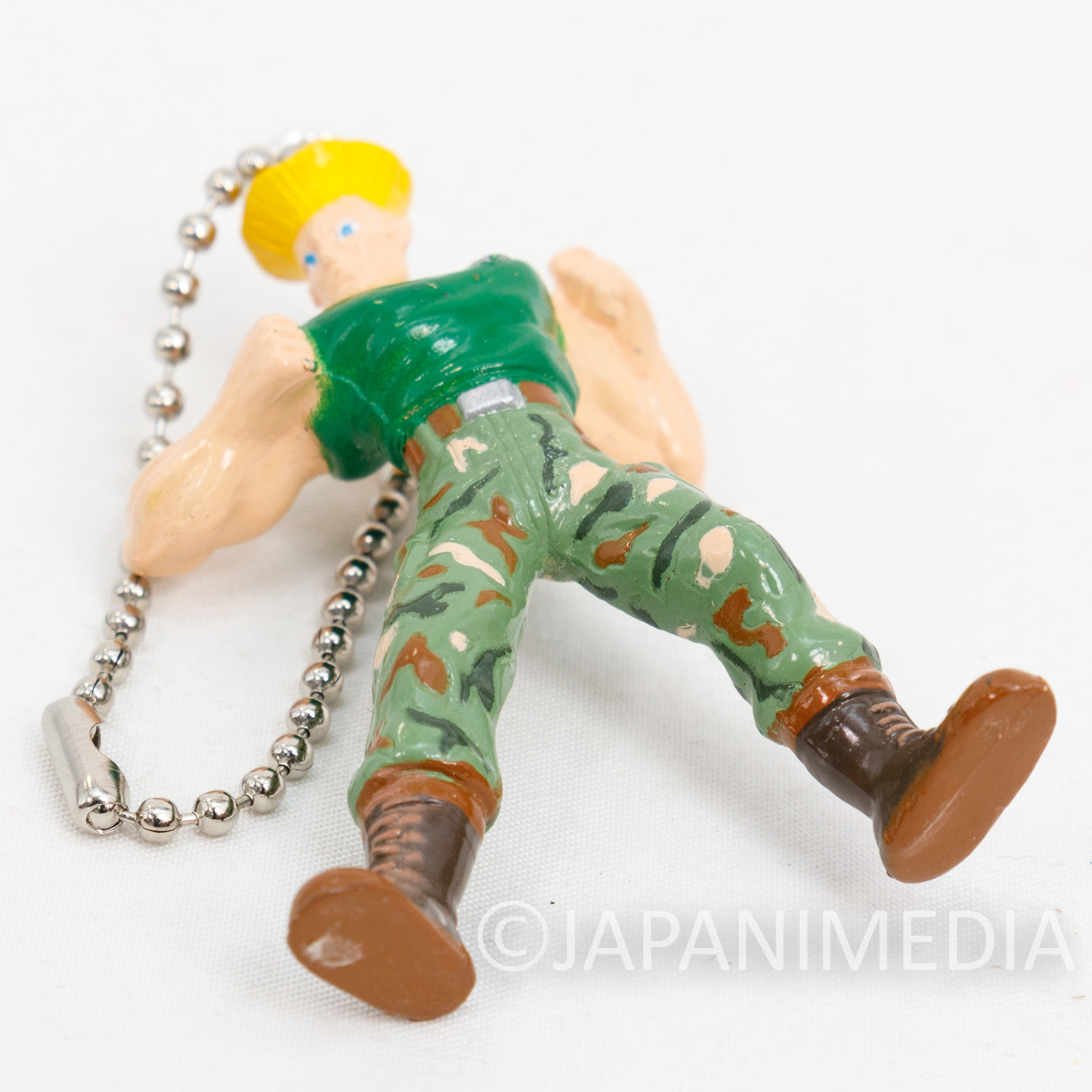 Retro RARE Street Fighter 2 Guile Mini Figure Ballchain JAPAN GAME CAPCOM