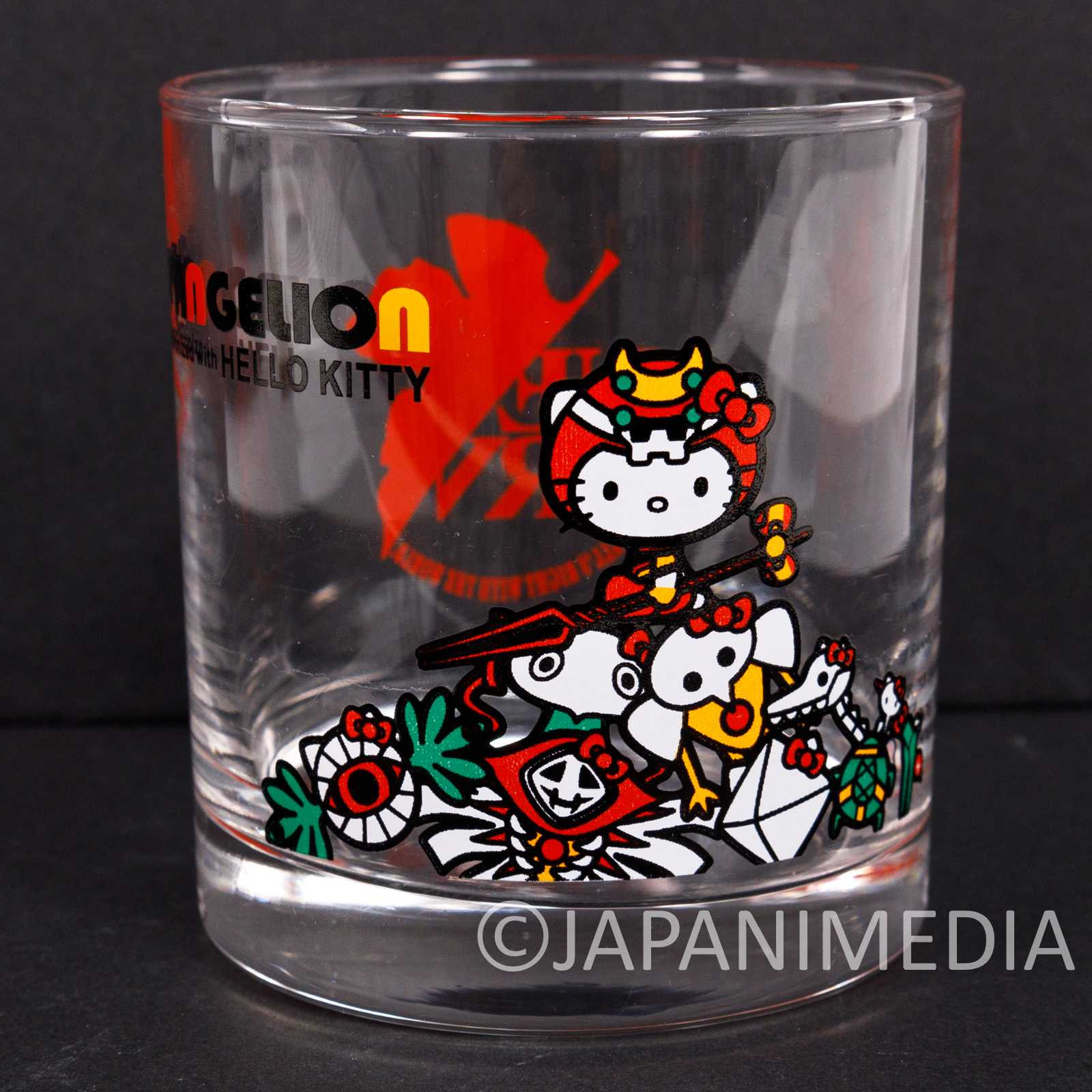 Evangelion x Hello Kitty Rock Glass EVA-02 & Angels Ver. Sanrio JAPAN Japanimedia Store FRONT