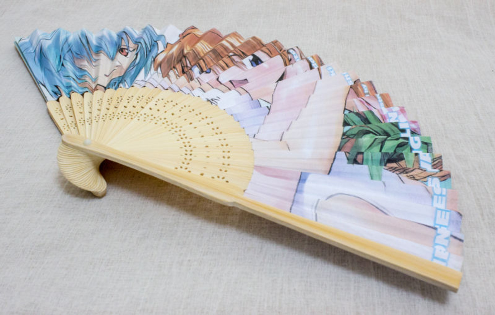 Evangelion Rei Ayanami Asuka Langley Folding Fan Japanese Sensu JAPAN ANIME