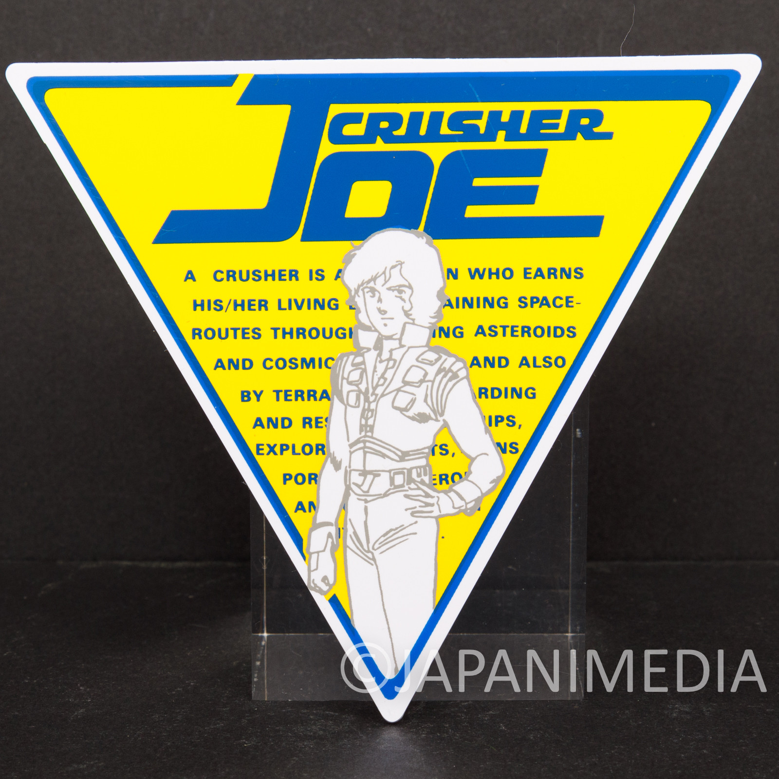 Crusher Joe Plastic Mascot Badge Pins Blue JAPAN ANIME