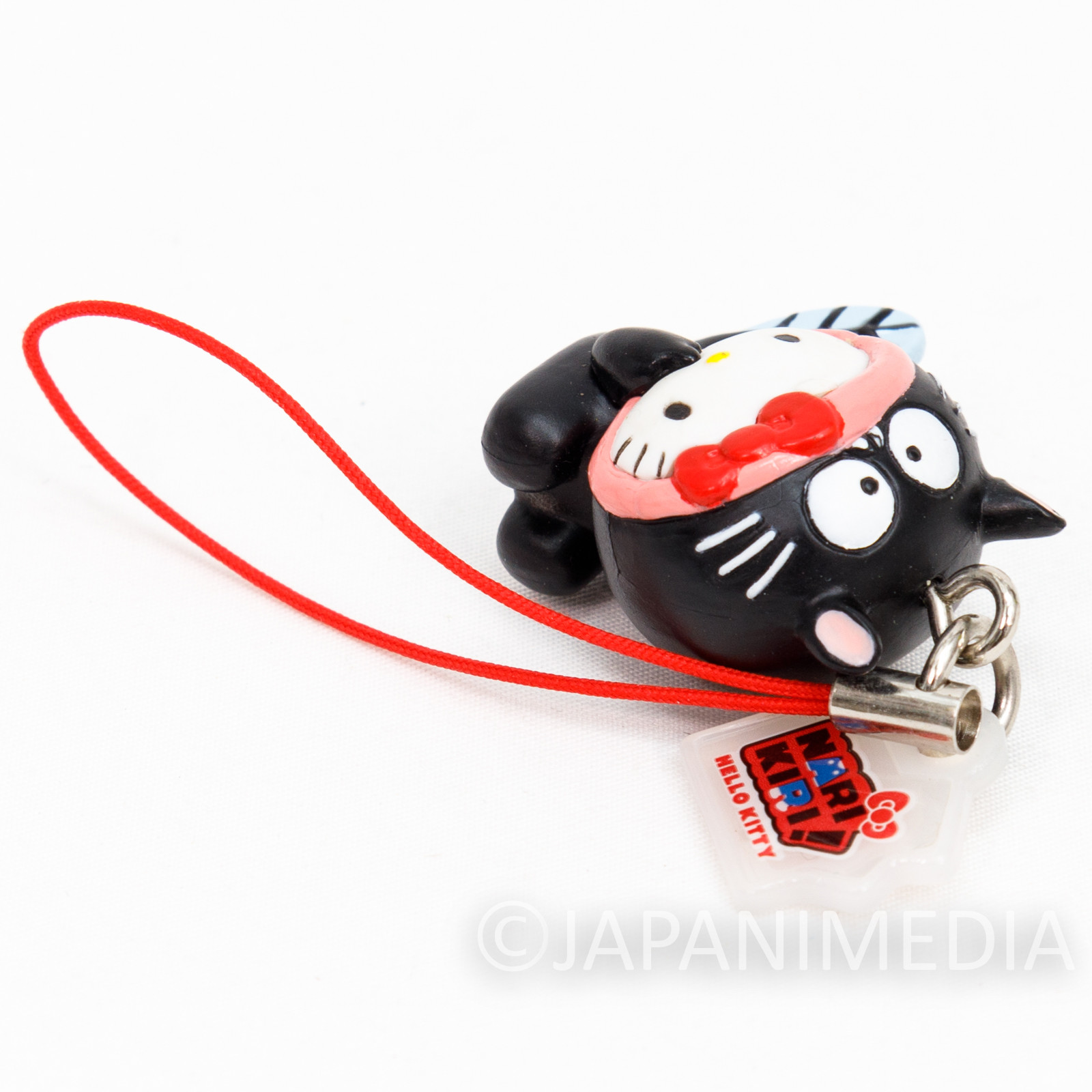 RARE! Tensai Bakabon Unagi Inu x Hello Kitty Figure Strap Fujio Akatsuka