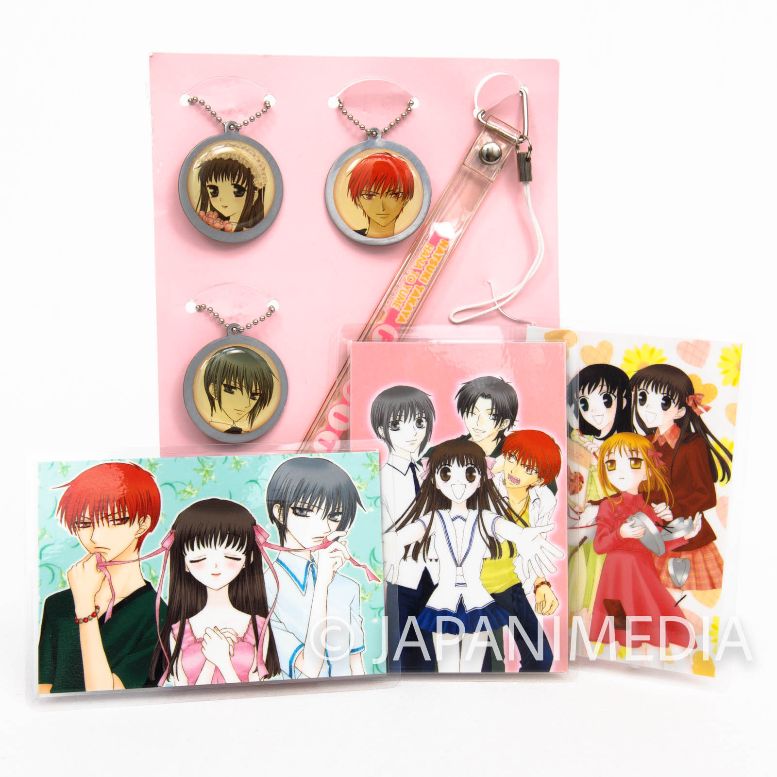 Fruits Basket Ball keychain & Strap & Laminated card Set [Tohru / Yuki / Kyo] JAPAN MANGA 2