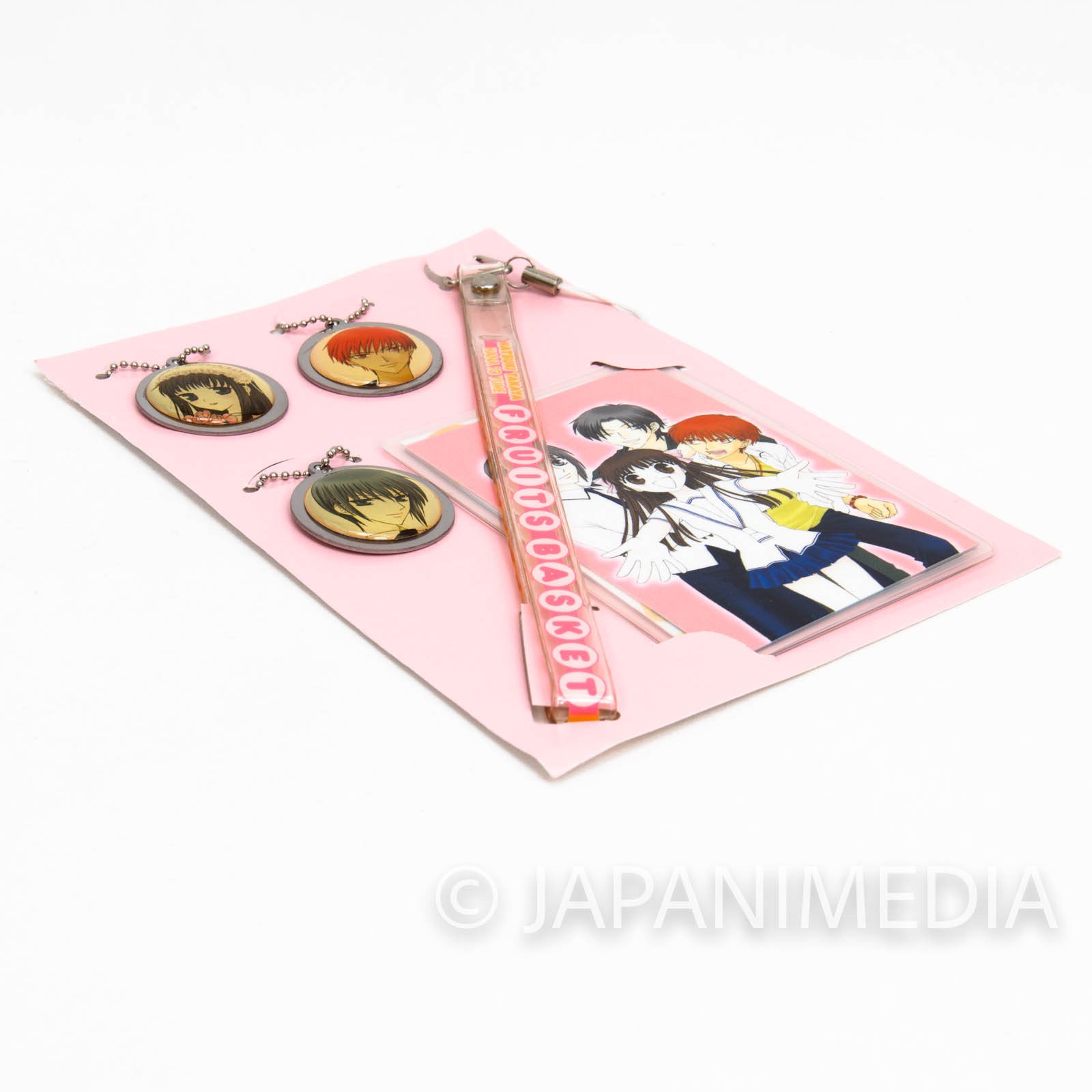 Fruits Basket Ball keychain & Strap & Laminated card Set [Tohru / Yuki / Kyo] JAPAN MANGA 2