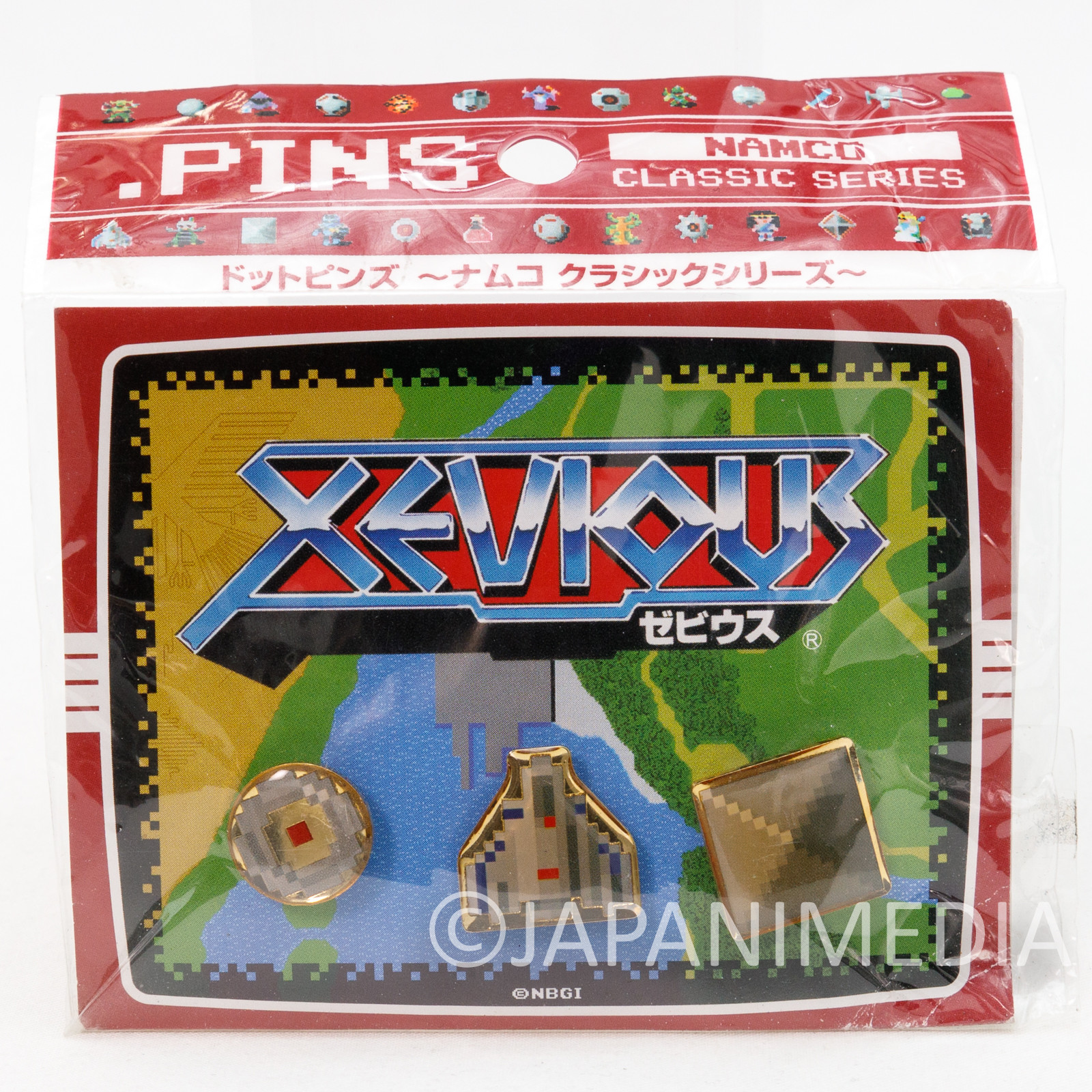 RARE! XEVIOUS Metal Pins Set Namco Classics Series