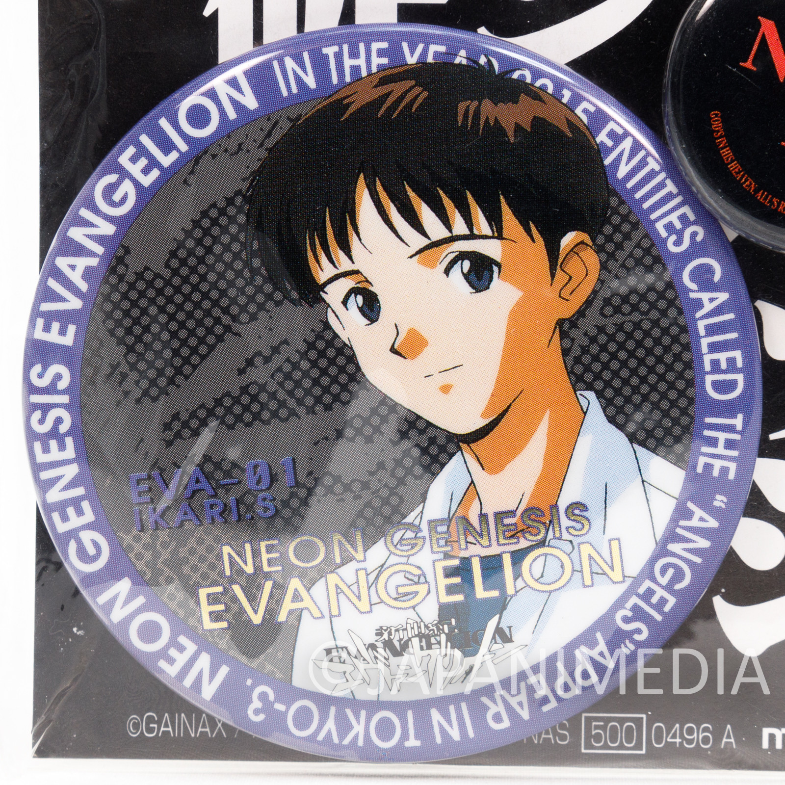 Retro Evangelion Shinji Ikari & NERV Can Button Badge Pins JAPAN ANIME