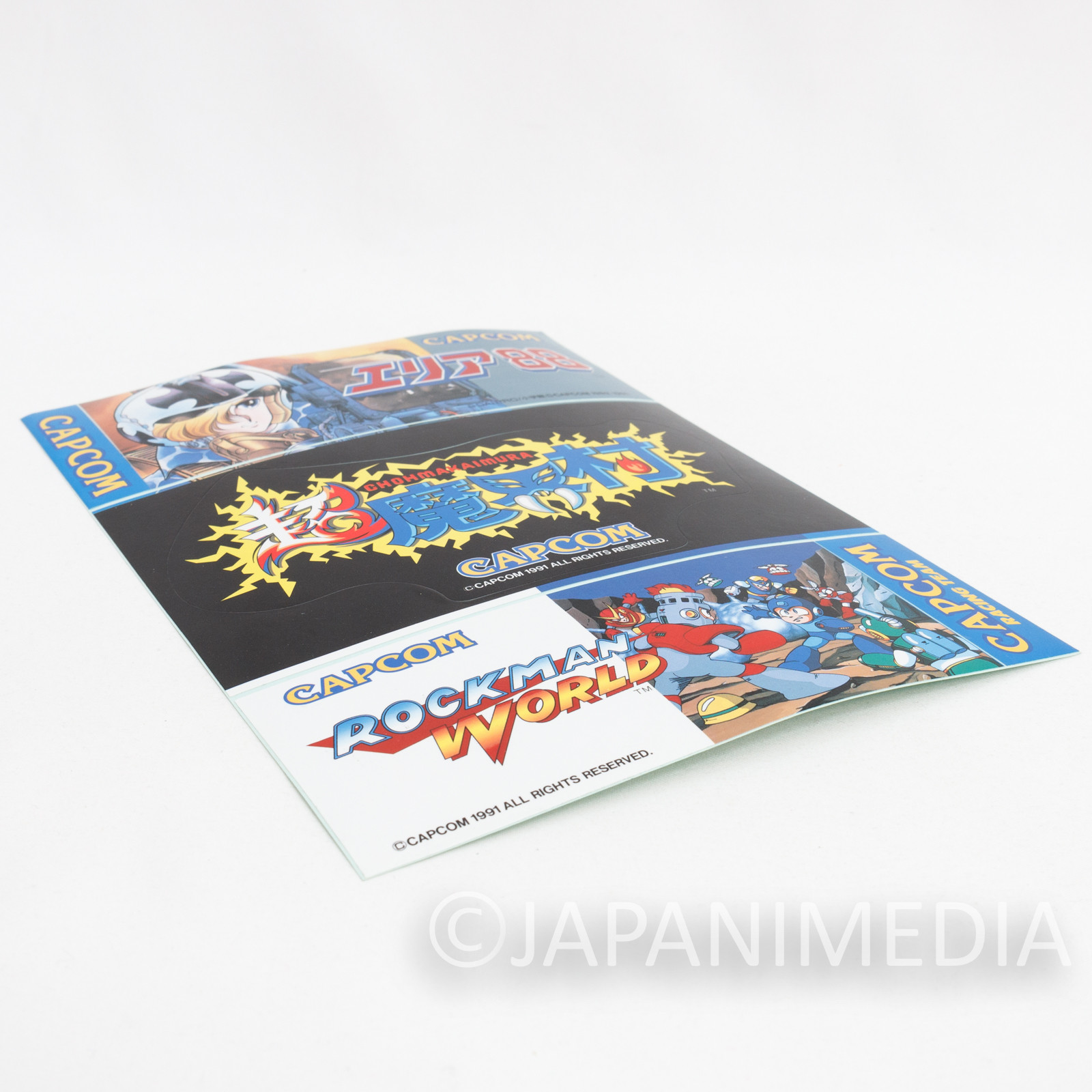 Retro RARE! 90's Capcom Game Sticker Sheet [Mega Man/Ghouls 'n Ghosts/Area 88]