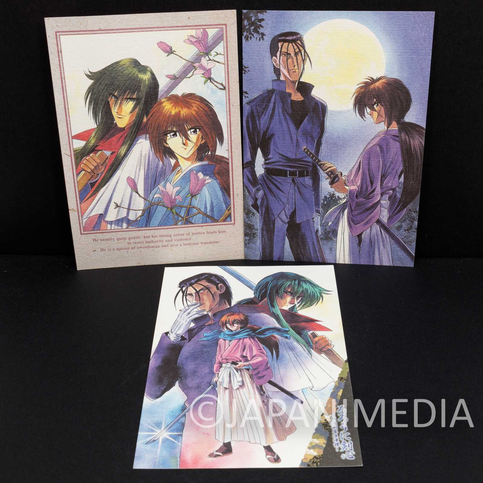 RARE! Rurouni Kenshin Post Card 9pc Set Himura Kenshin Sanosuke Sagara Yahiko Japanimedia Store 6