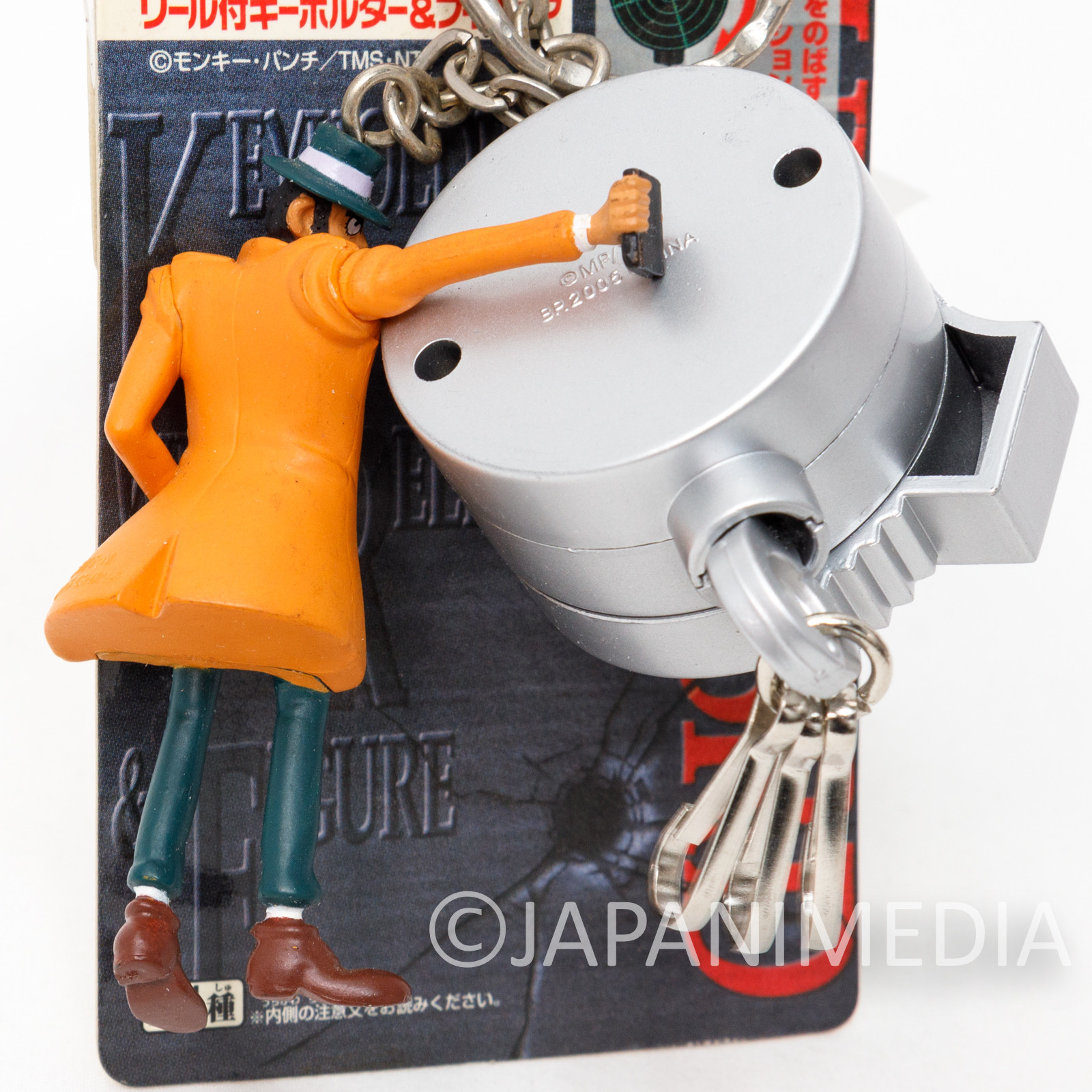 Lupin the Third (3rd) Zenigata Figure Keychain wit Reel JAPAN ANIME