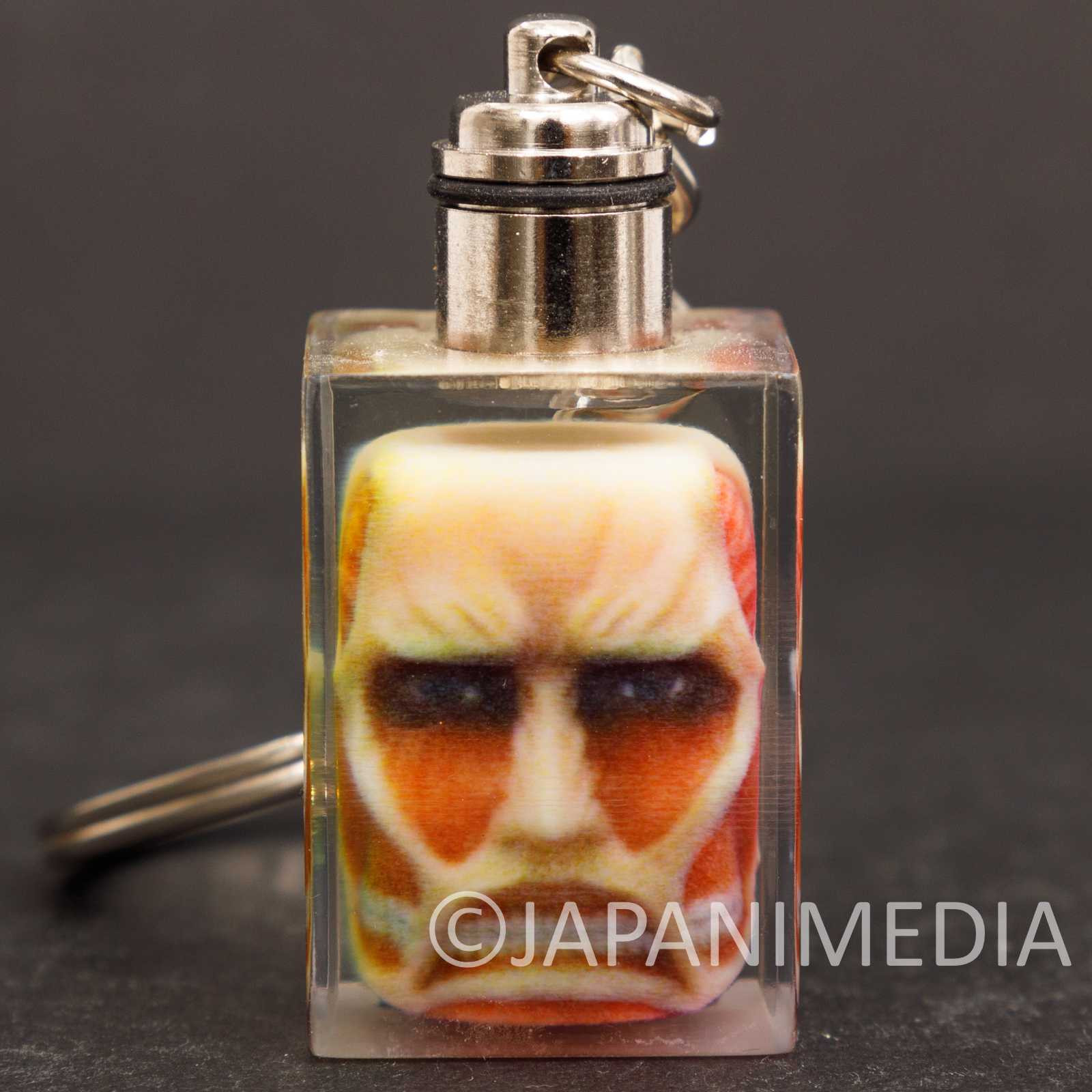 Attack on Titan Colossal Titan Mini Figure in Light up Cube Keychain JAPAN Japanimedia Store FRONT Attack on Titan Colossal Titan Mini Figure in Light up Cube Keychain JAPAN Japanimedia Store FRONT