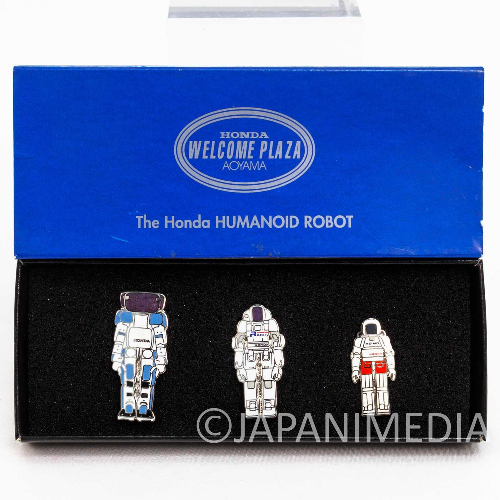 RARE! HONDA Humanoid Robot Asimo Metal Pins 3pc Set Welcome Plaza Aoyama Japanimedia Store FRONT RARE! HONDA Humanoid Robot Asimo Metal Pins 3pc Set Welcome Plaza Aoyama Japanimedia Store FRONT
