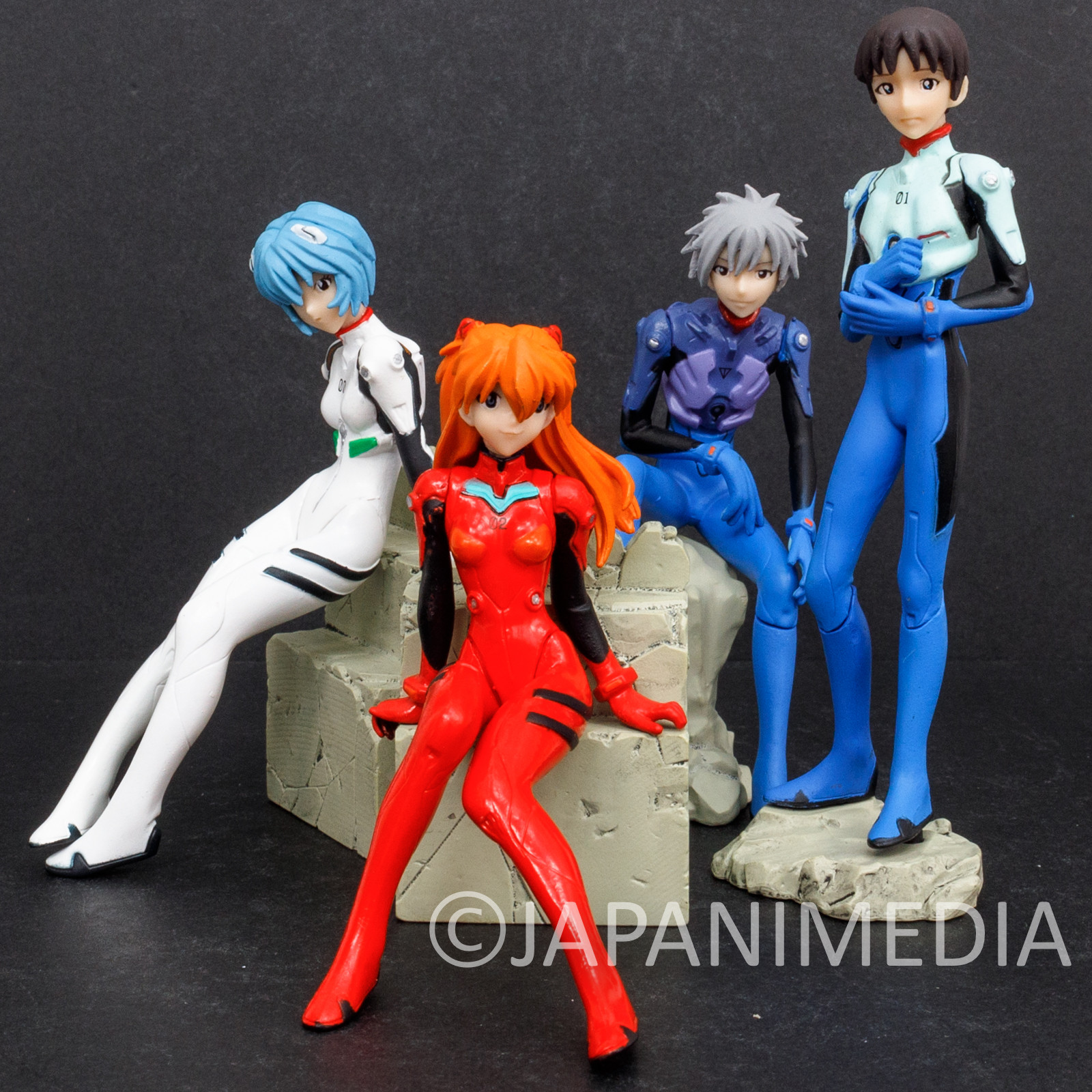 Evangelion Mini Figure 4pc Set [ Shinji Asuka Ayanami Kaworu ] BANDAI JAPAN