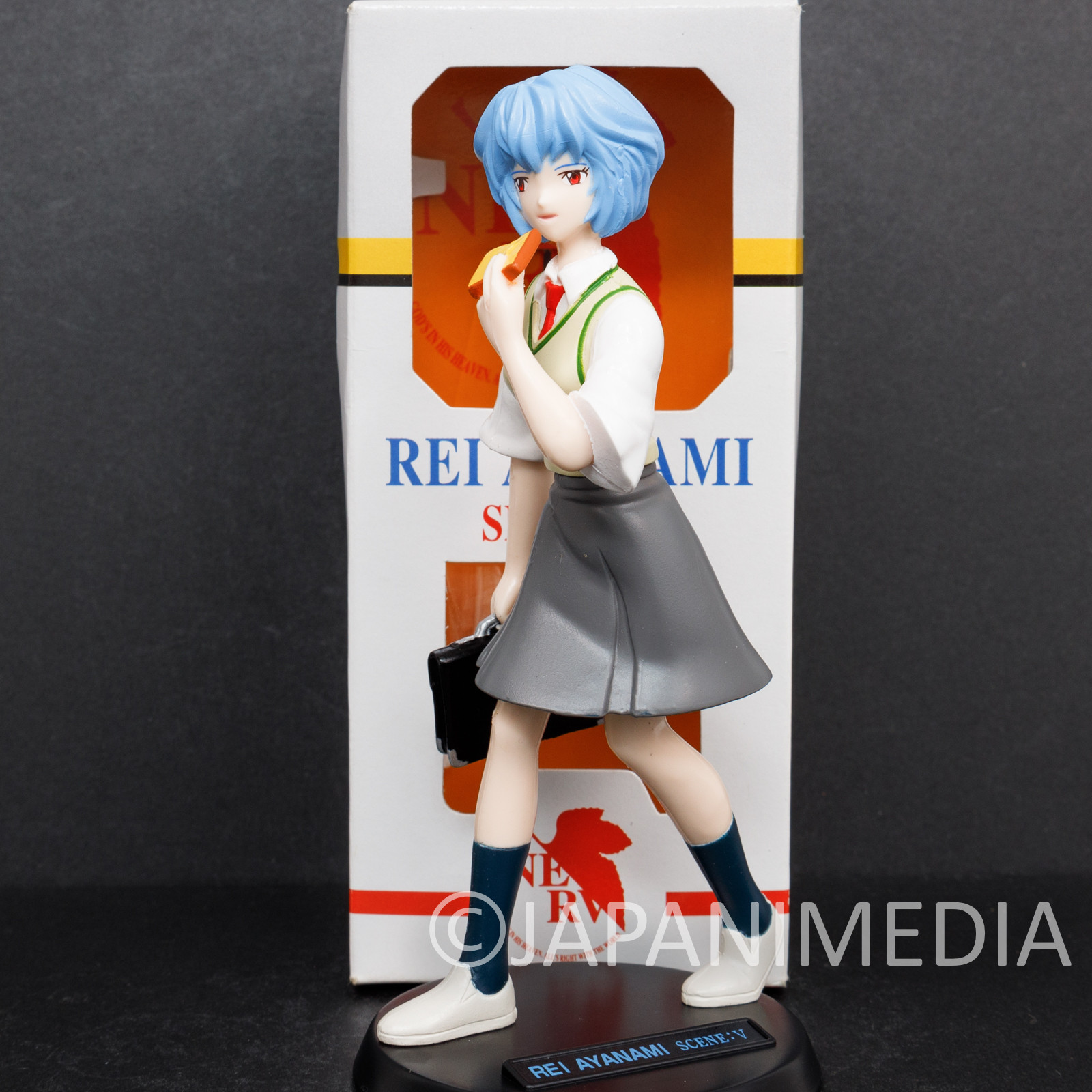 Evangelion Rei Ayanami School Uniform, Eating Bread Figure SEGA JAPAN