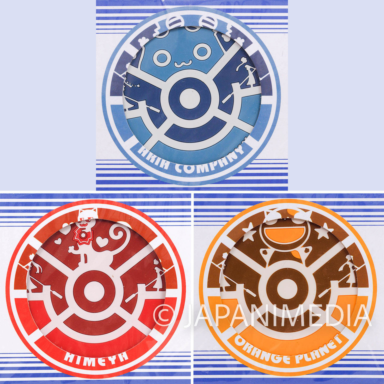 ARIA Rubber Coaster 3pc set [President Aria / President Hime / President Maa ] JAPAN MANGA