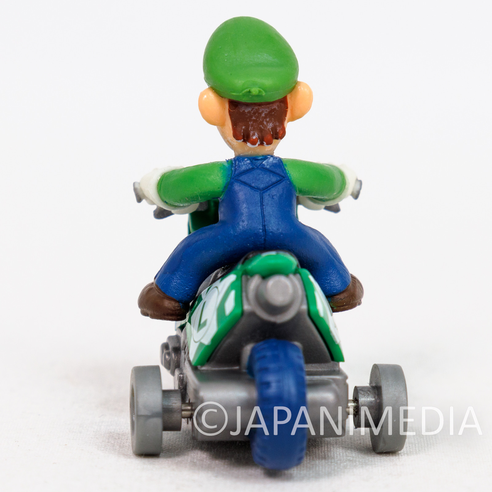 Super Mario Kart Wii LUIGE Mini Figure Pull Back Car Bike JAPAN NINTENDO