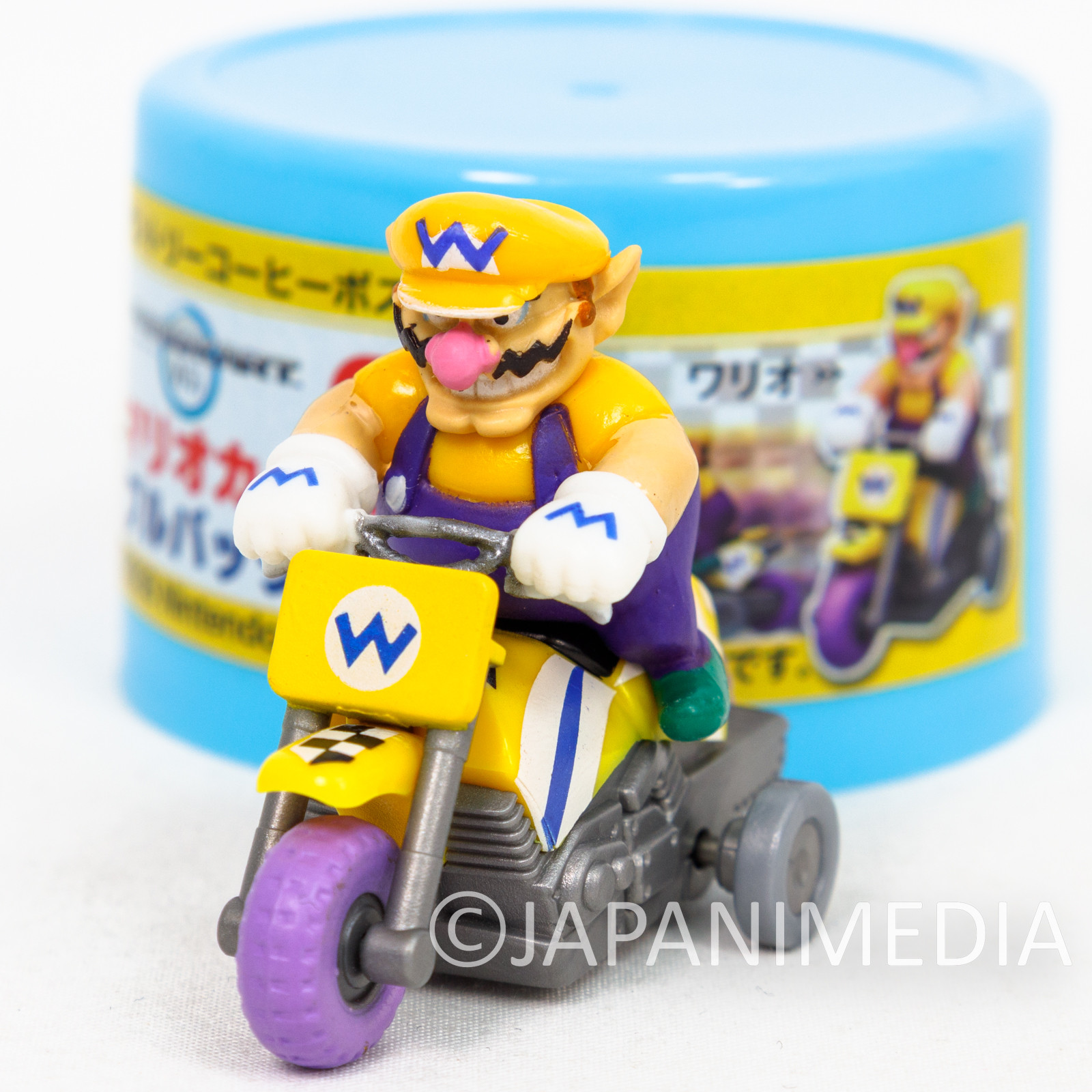 Super Mario Kart Wii WARIO Mini Figure Pull Back Car Bike JAPAN NINTENDO