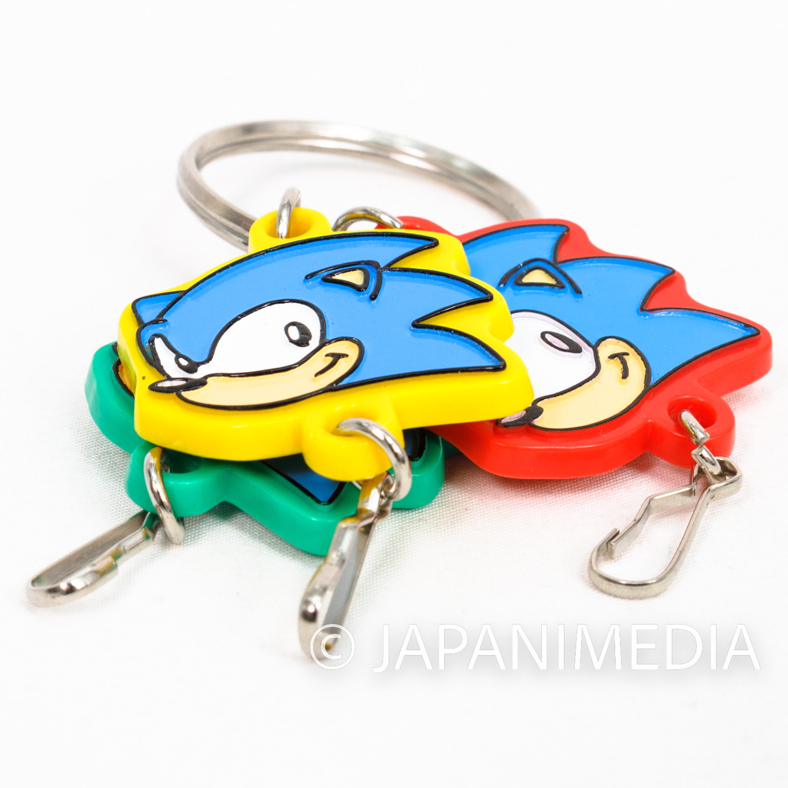 Retro RARE! Sonic The Hedgehog Triple Mascot Keychain SEGA 1991