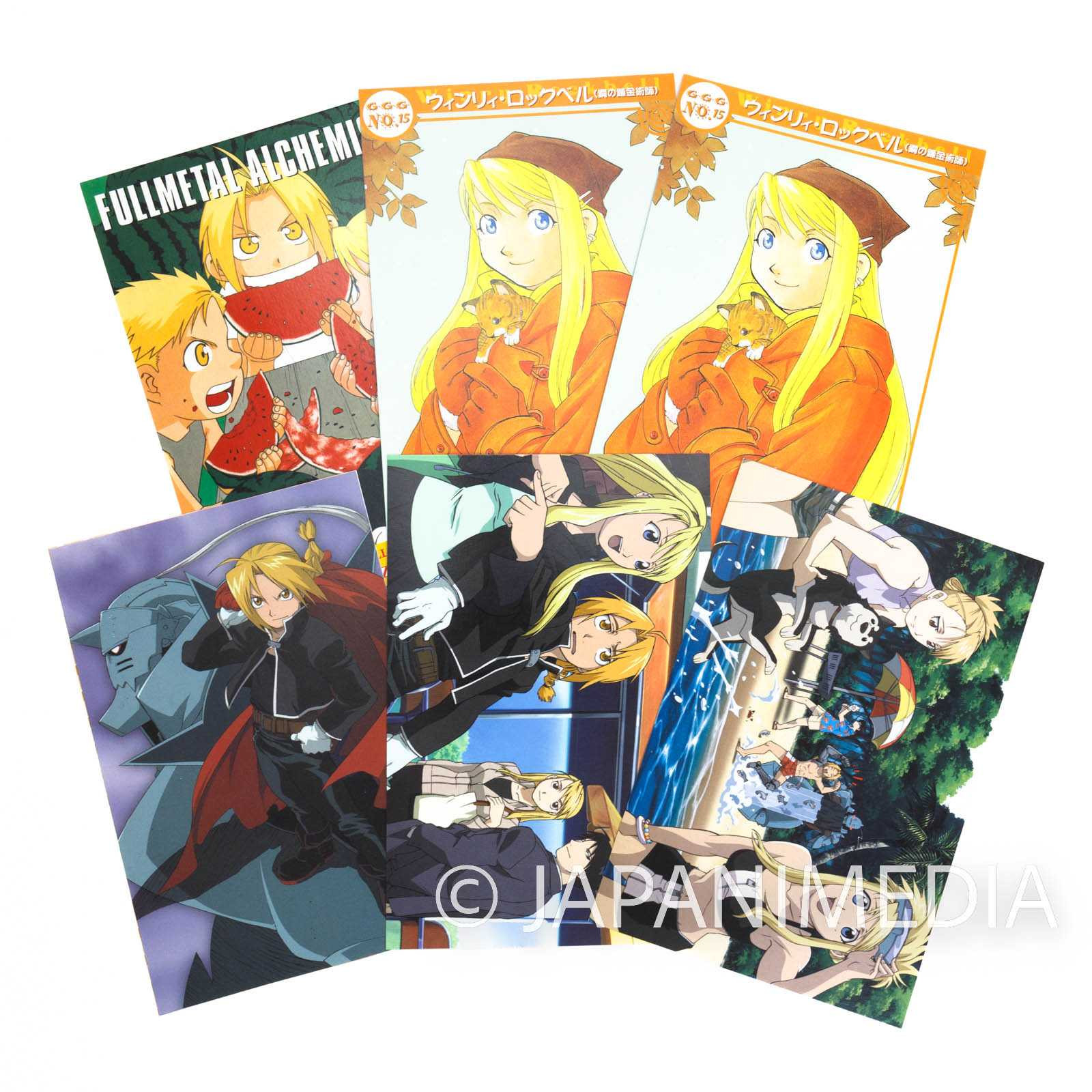 FullMetal Alchemist Postcards (26pc) & Postcards File Holder Set JAPAN Japanimedia Store