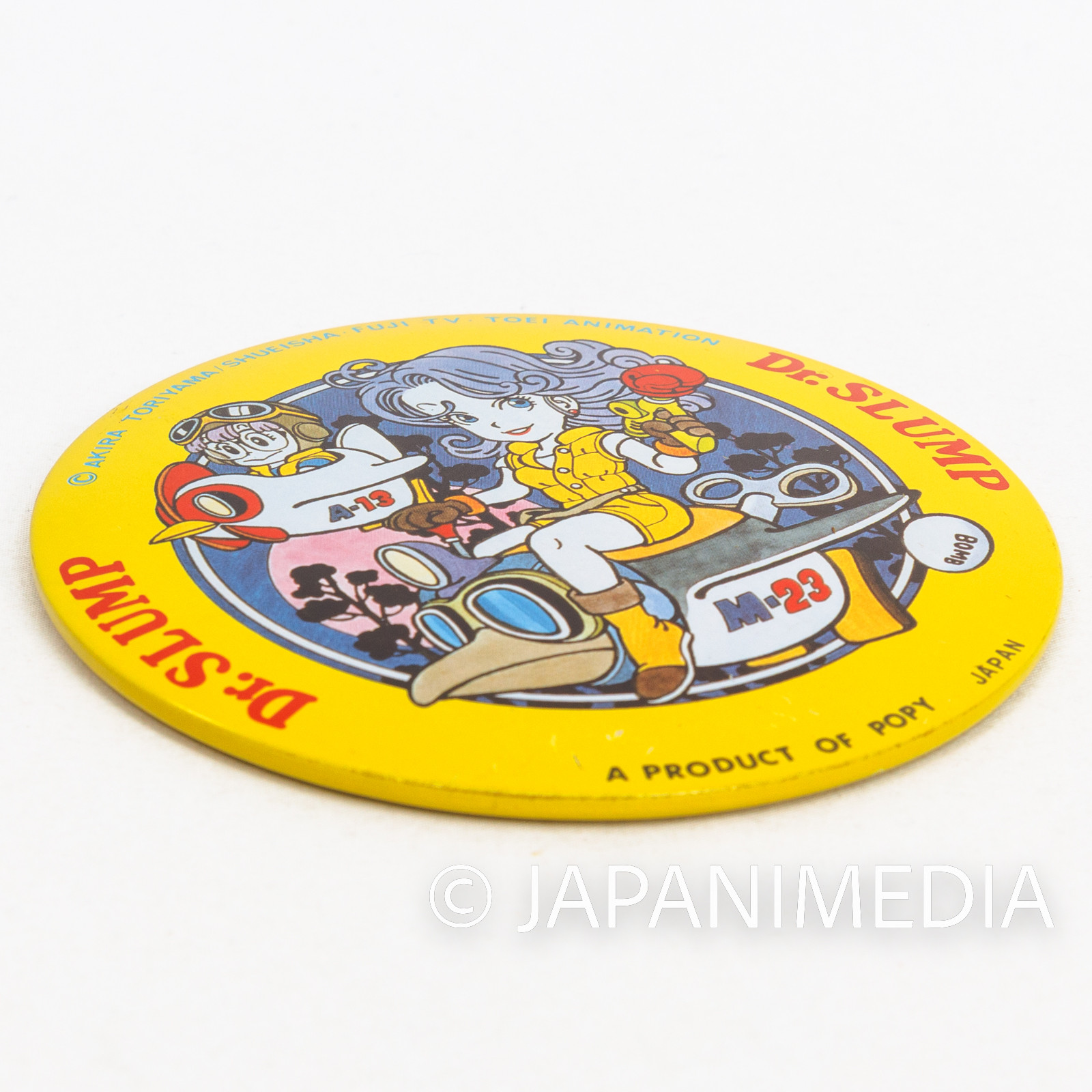 Retro RARE! Dr. Slump Arale chan 4" Big Can Button Badge Pins #3 POPY