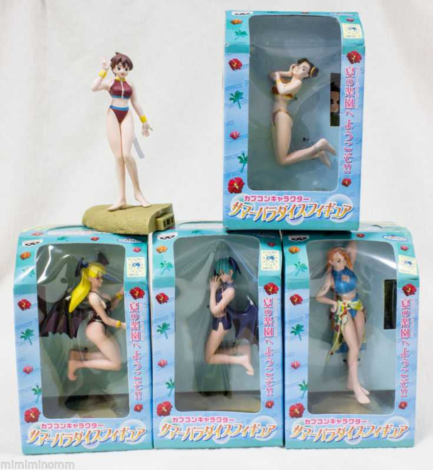 [Set of 5] Street Fighter & Darkstalkers Capcom Character Summer Paradise Figure Another color ver. [Chun-Li / Sakura / Cammy / Morrigan / Lilith] JAPAN GAME