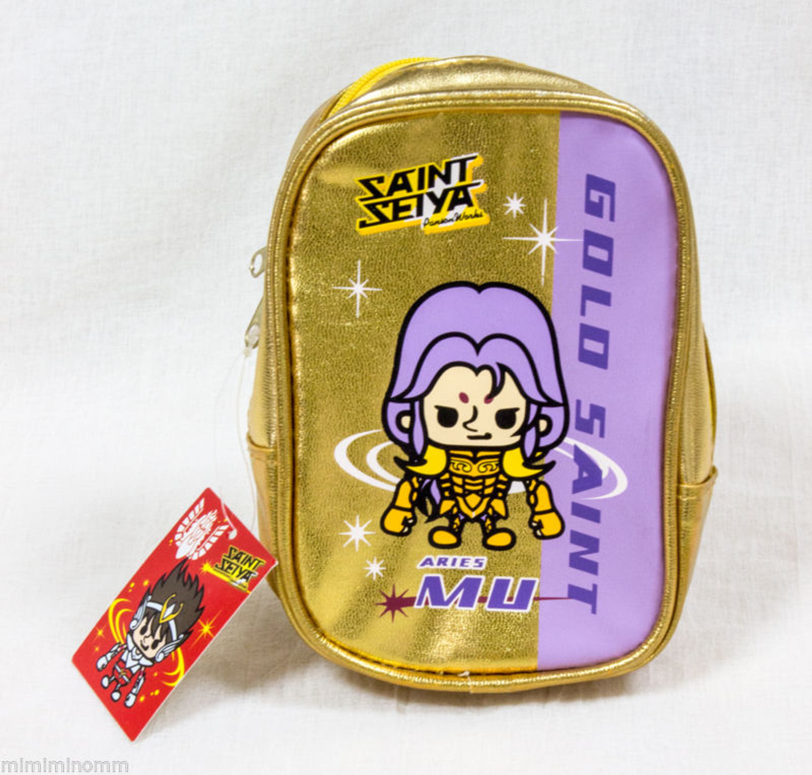 Saint Seiya Aries Mu Panson Works Gold Mini Pouch Bag Case JAPAN ANIME MANGA