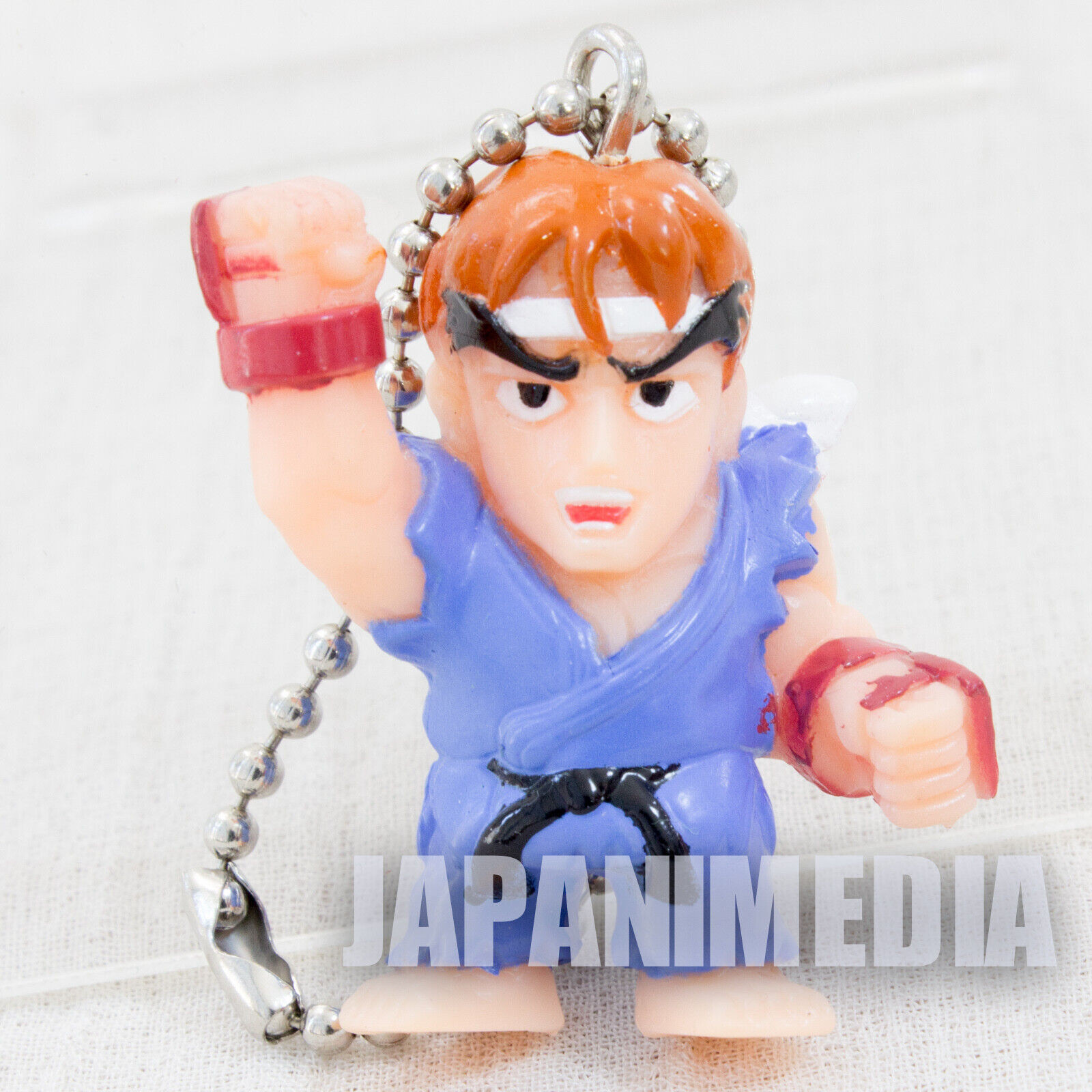 Street Fighter 2 Ryu Figure Blue Clothes Ballchain Capcom JAPAN GAME